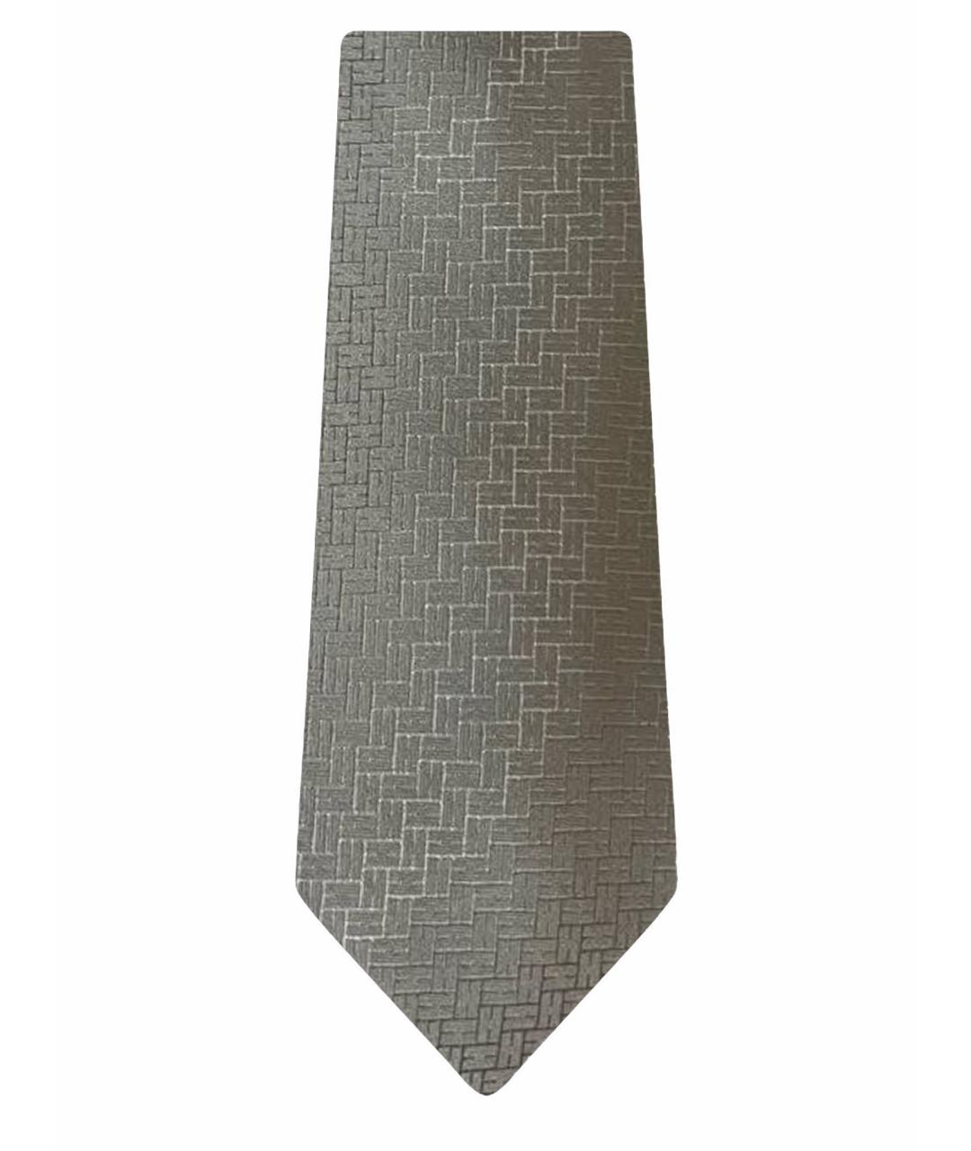 HERMES Серый шелковый галстук, фото 1