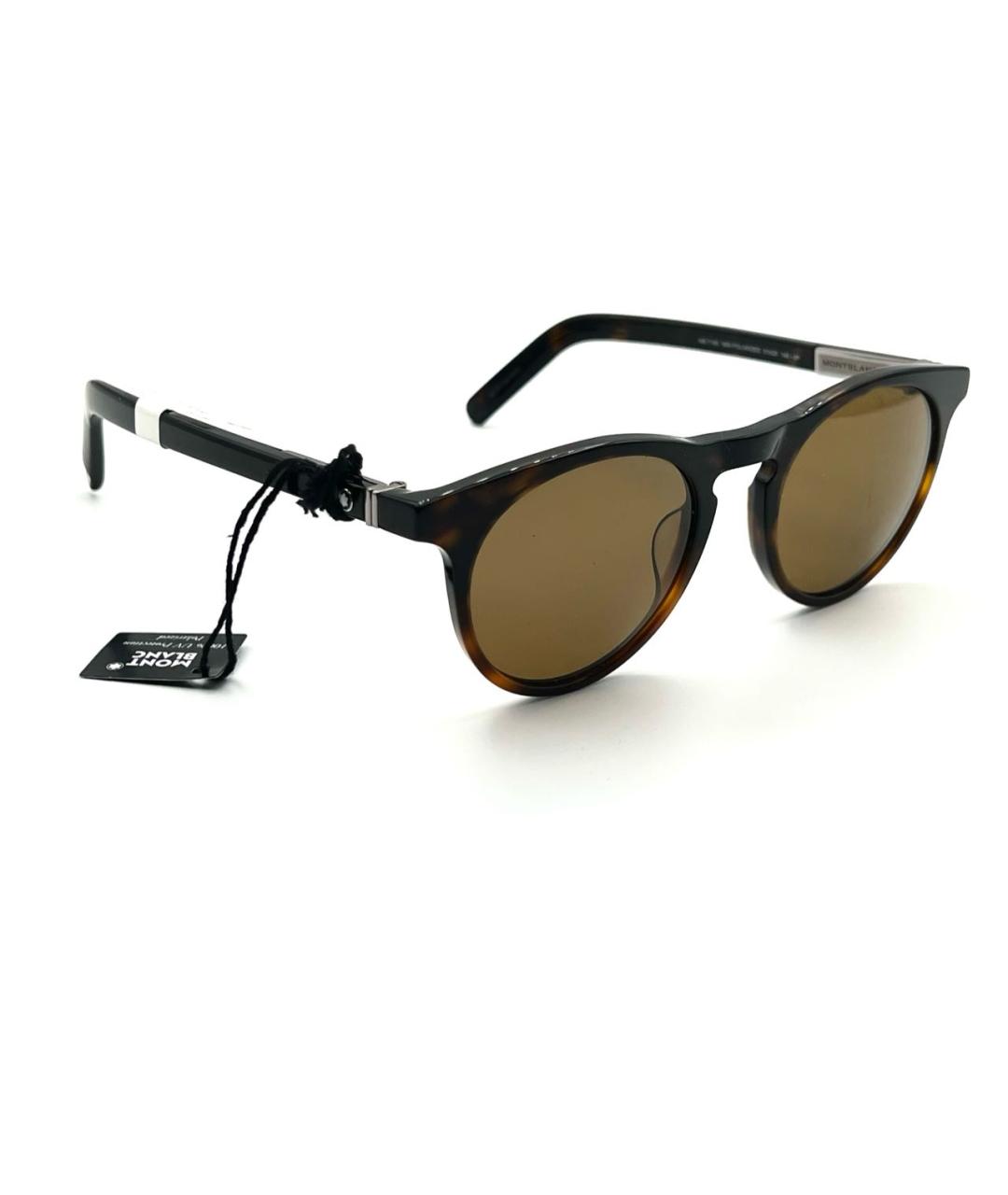 MONTBLANC Коричневые пластиковые солнцезащитные очки, фото 4