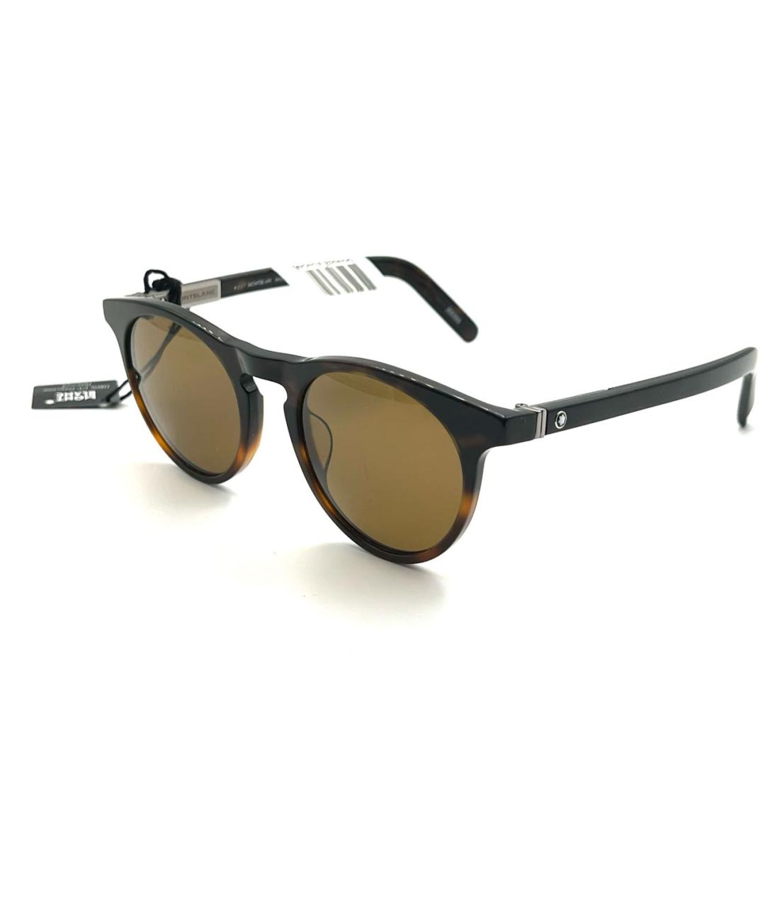 MONTBLANC Коричневые пластиковые солнцезащитные очки, фото 3
