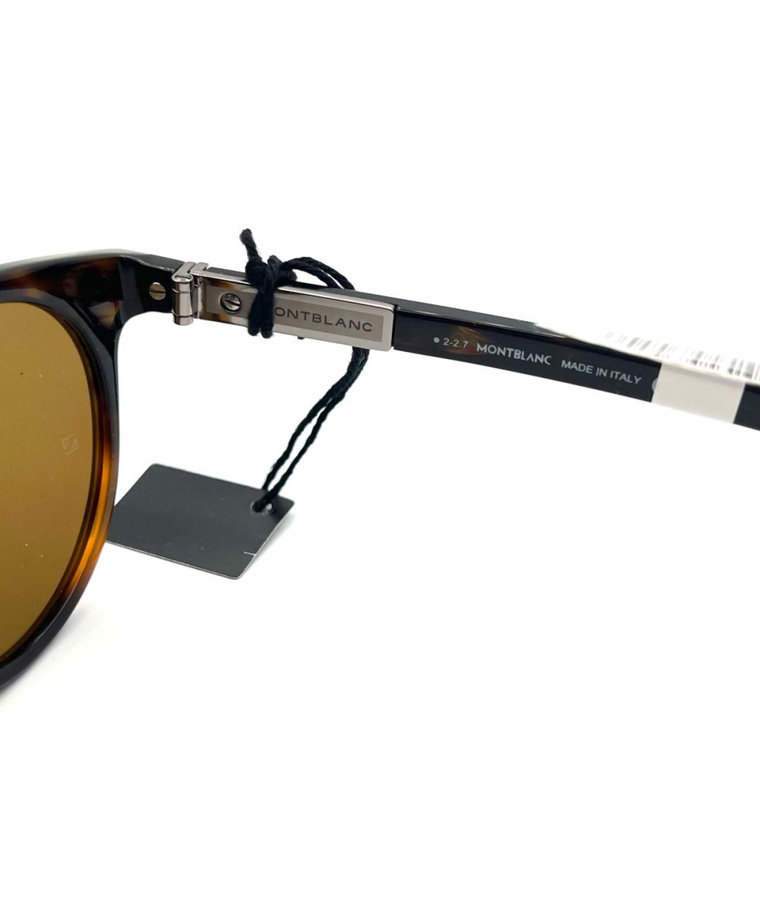 MONTBLANC Коричневые пластиковые солнцезащитные очки, фото 6