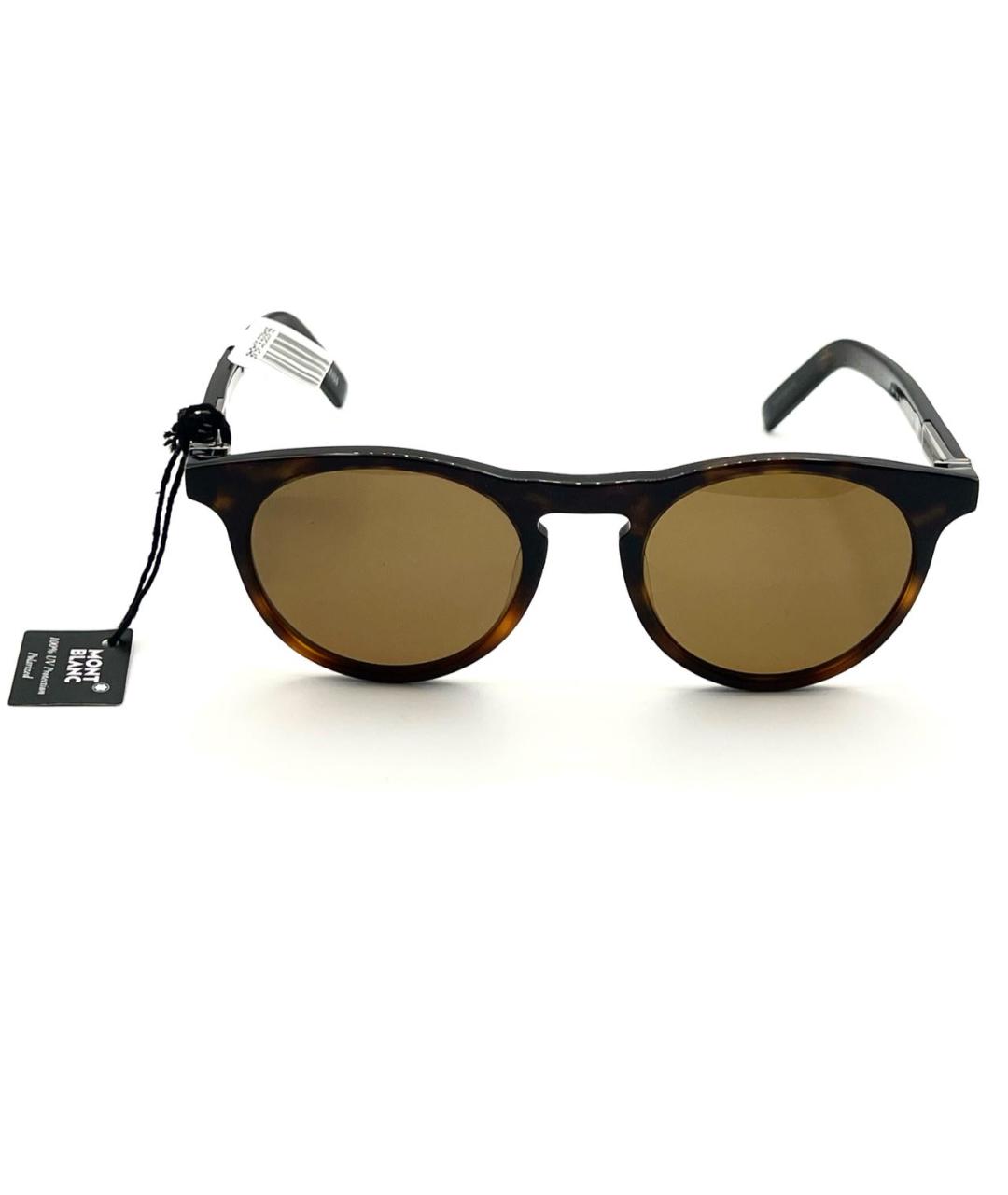 MONTBLANC Коричневые пластиковые солнцезащитные очки, фото 2