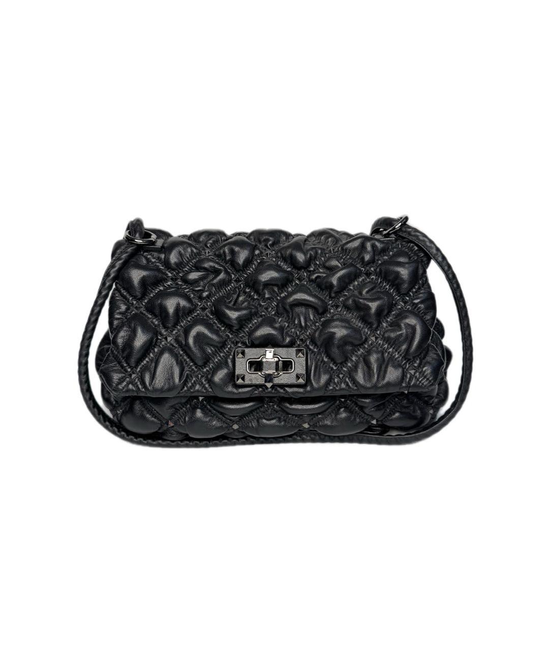 VALENTINO Черная кожаная сумка через плечо, фото 1