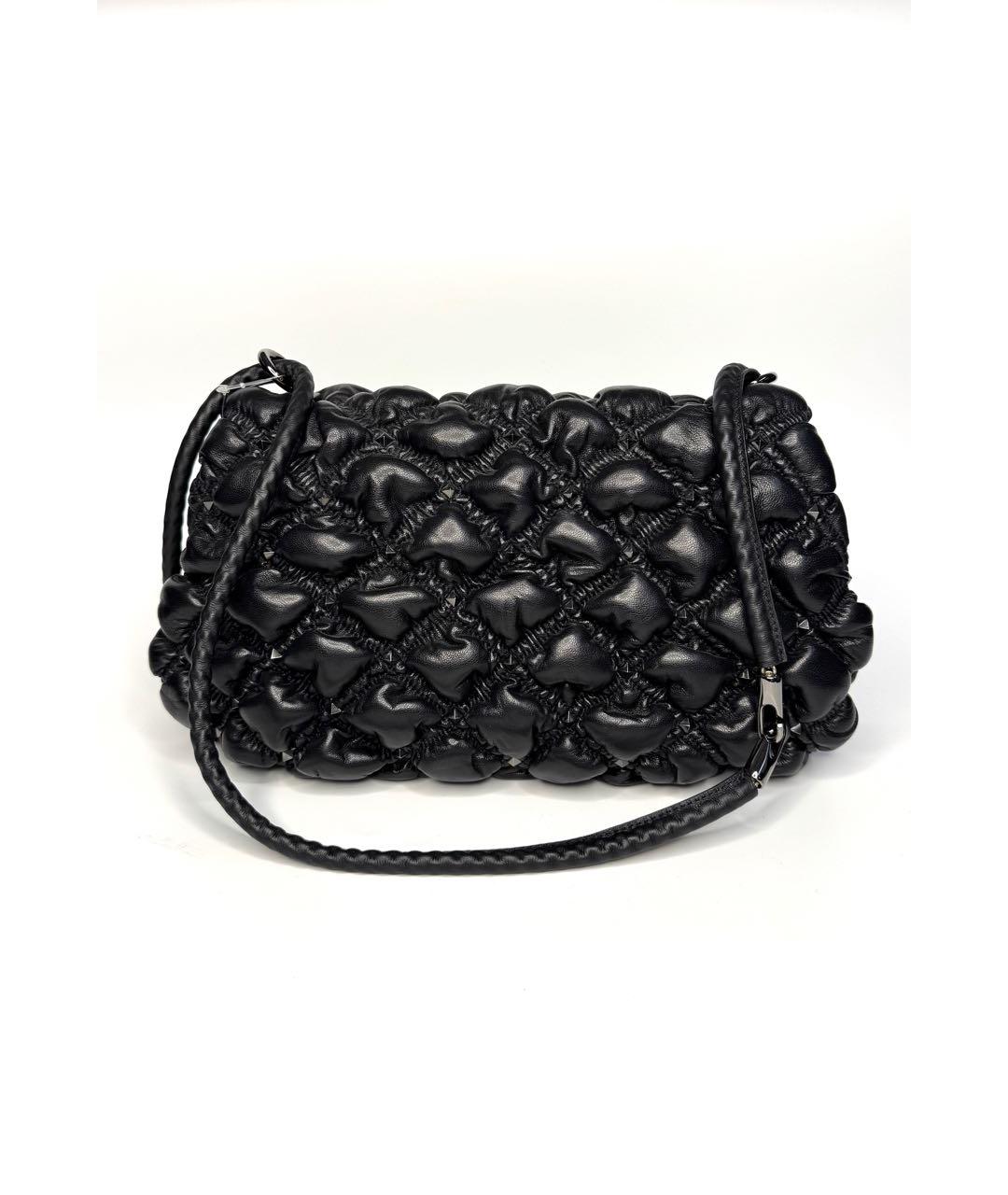 VALENTINO Черная кожаная сумка через плечо, фото 3