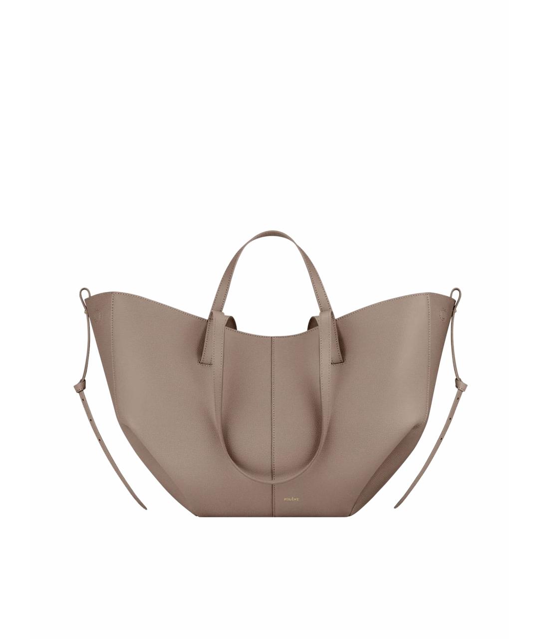 POLENE Бежевая кожаная сумка тоут, фото 1