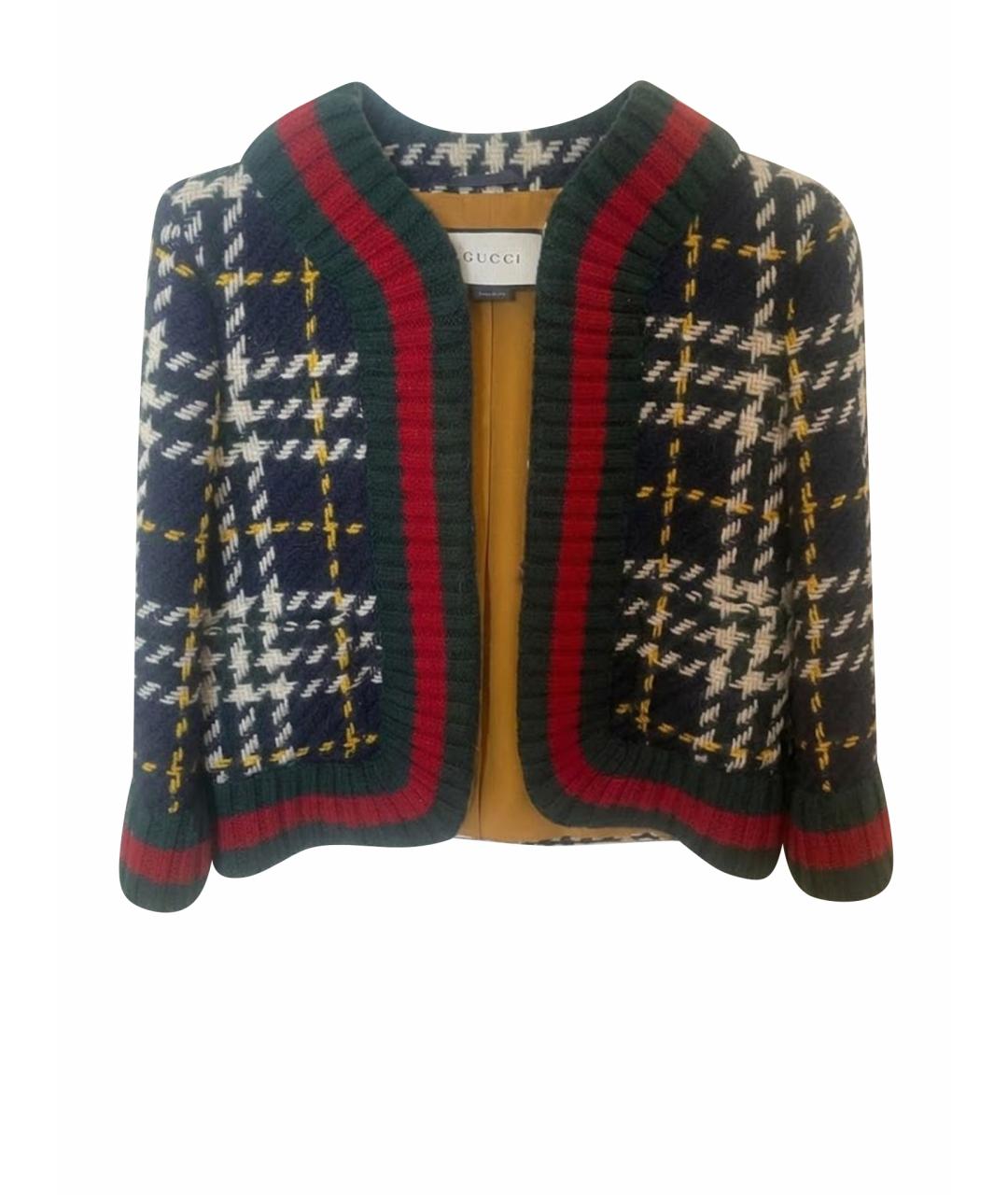 GUCCI Мульти твидовый жакет/пиджак, фото 1