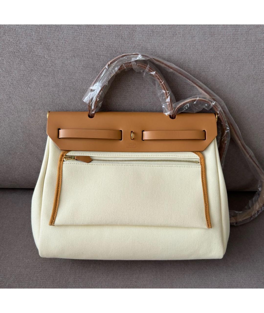 HERMES Бежевая сумка с короткими ручками, фото 3