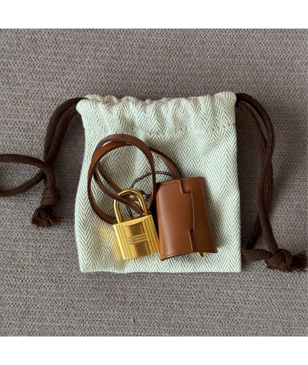 HERMES Бежевая сумка с короткими ручками, фото 7