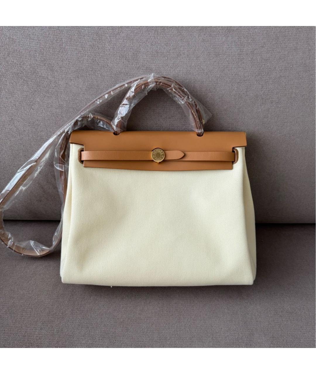 HERMES Бежевая сумка с короткими ручками, фото 2