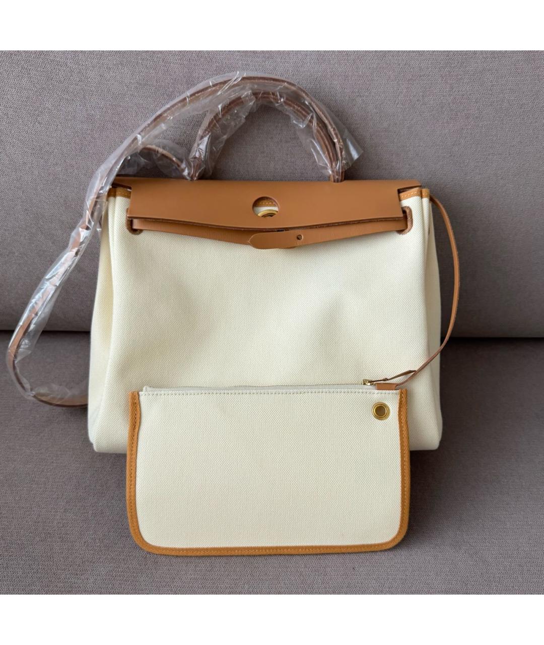 HERMES Бежевая сумка с короткими ручками, фото 5