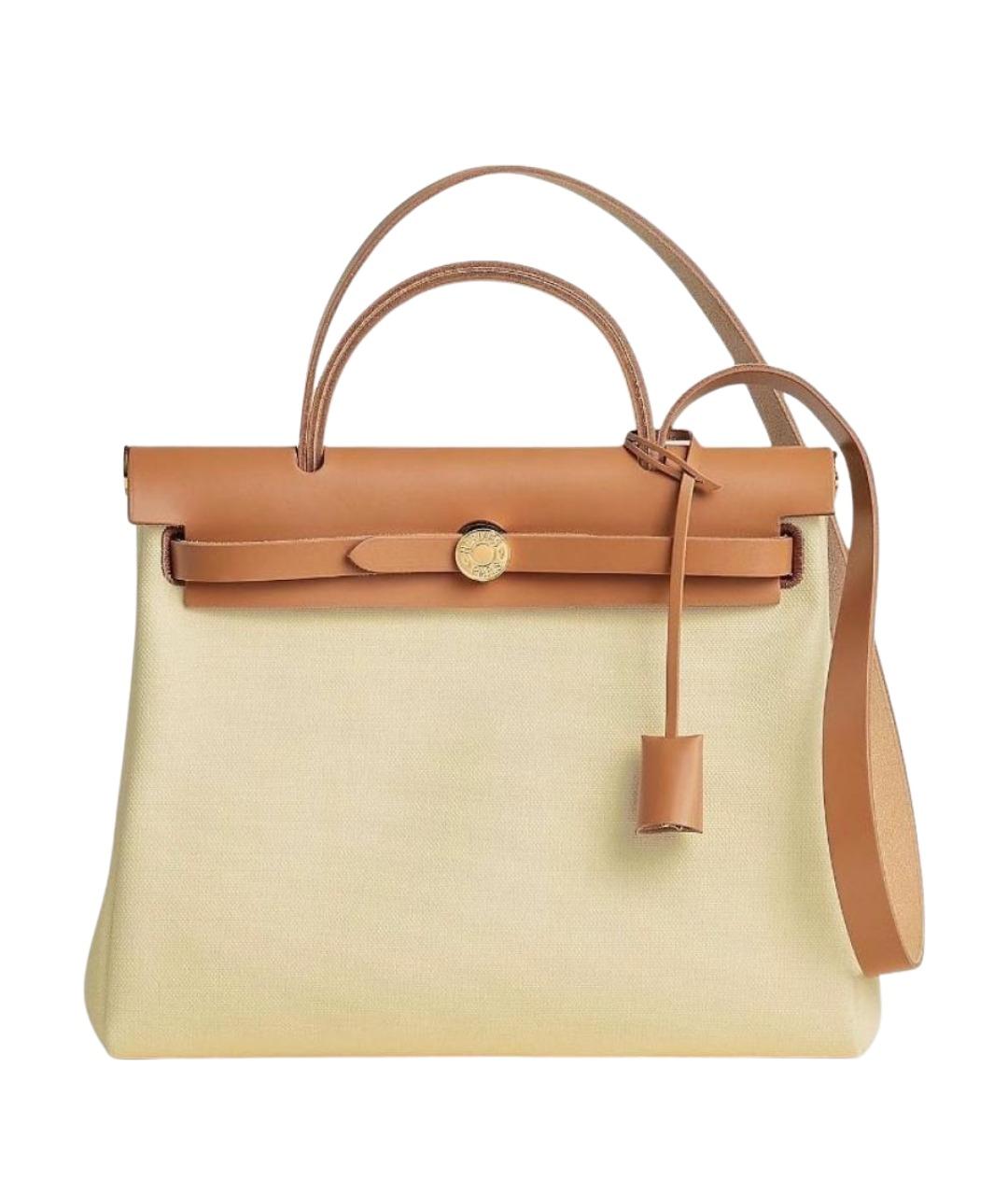 HERMES Бежевая сумка с короткими ручками, фото 1