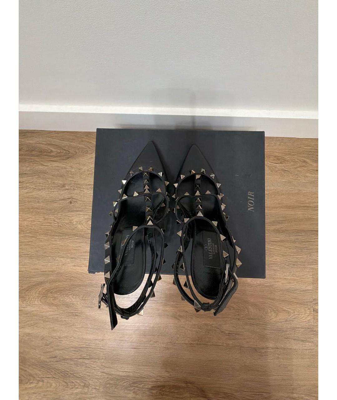 VALENTINO Черные кожаные босоножки, фото 3