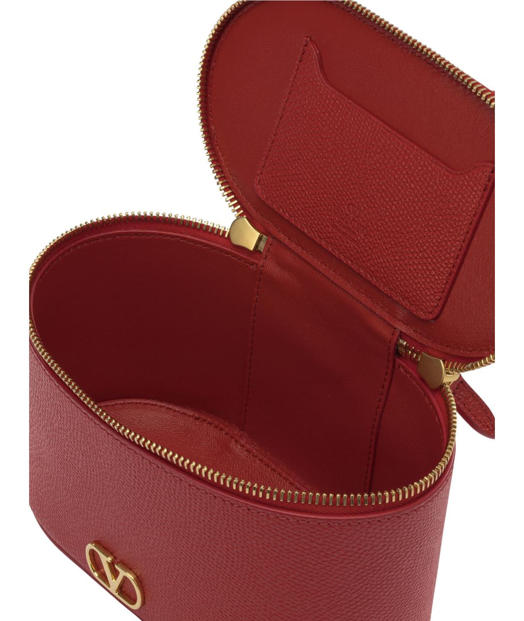 VALENTINO Красная кожаная сумка с короткими ручками, фото 4