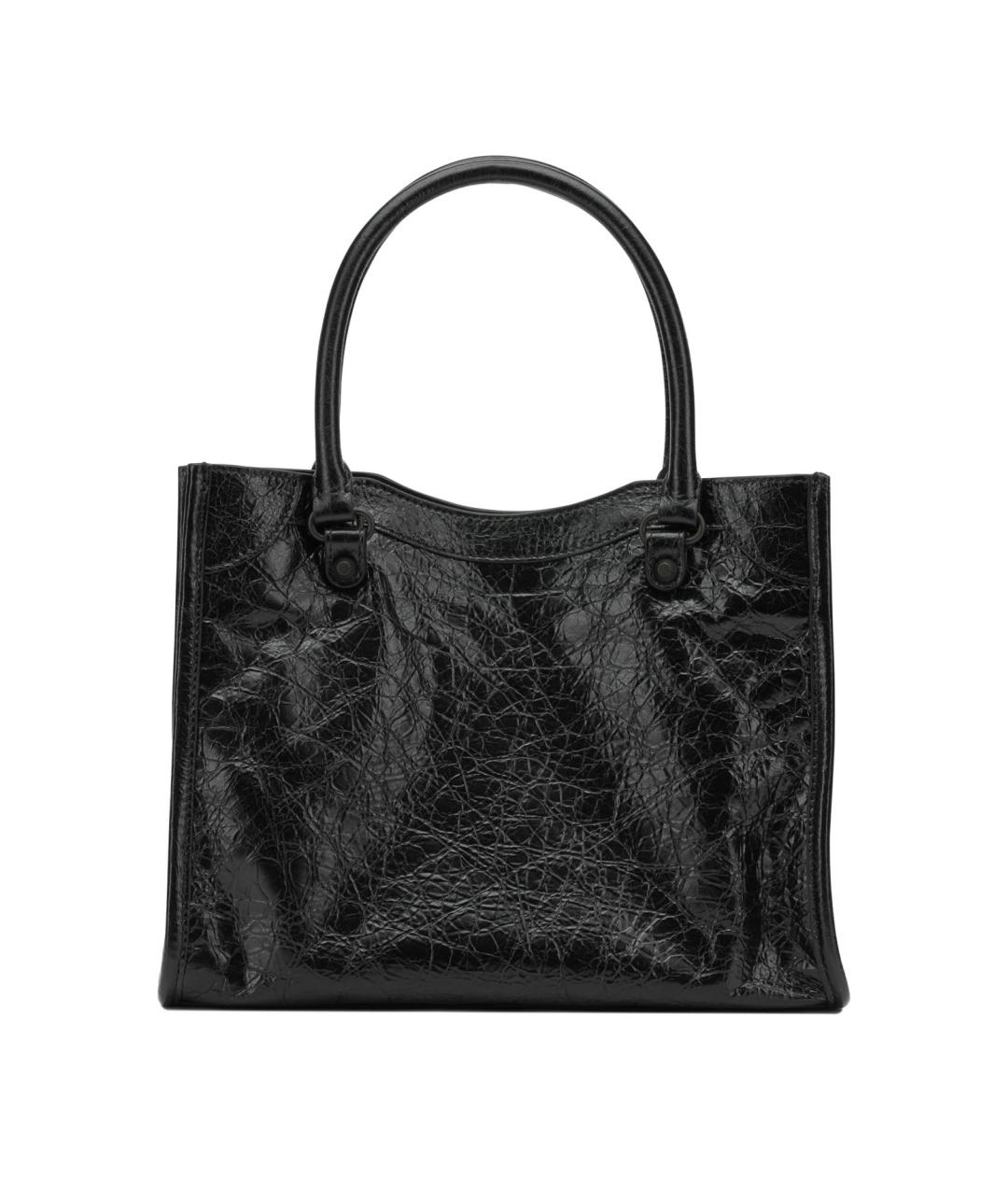 BALENCIAGA Черная кожаная сумка тоут, фото 3