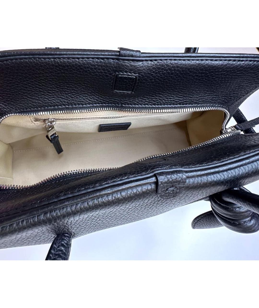 JACQUEMUS Черная кожаная сумка с короткими ручками, фото 4