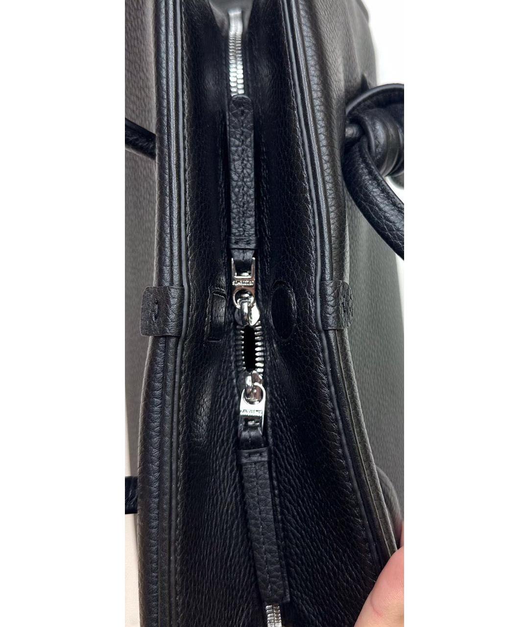 JACQUEMUS Черная кожаная сумка с короткими ручками, фото 5