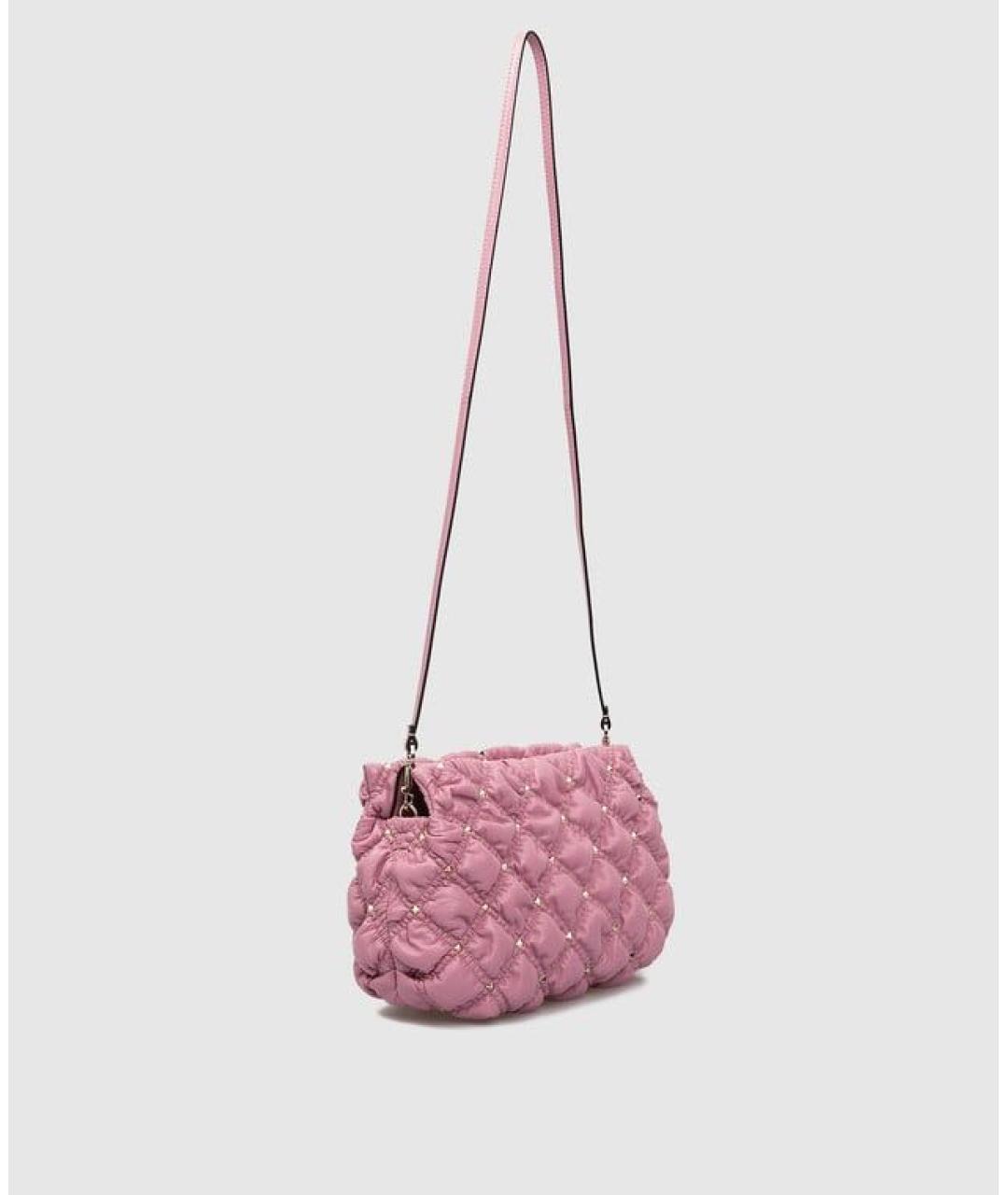 VALENTINO Розовая кожаная сумка через плечо, фото 3