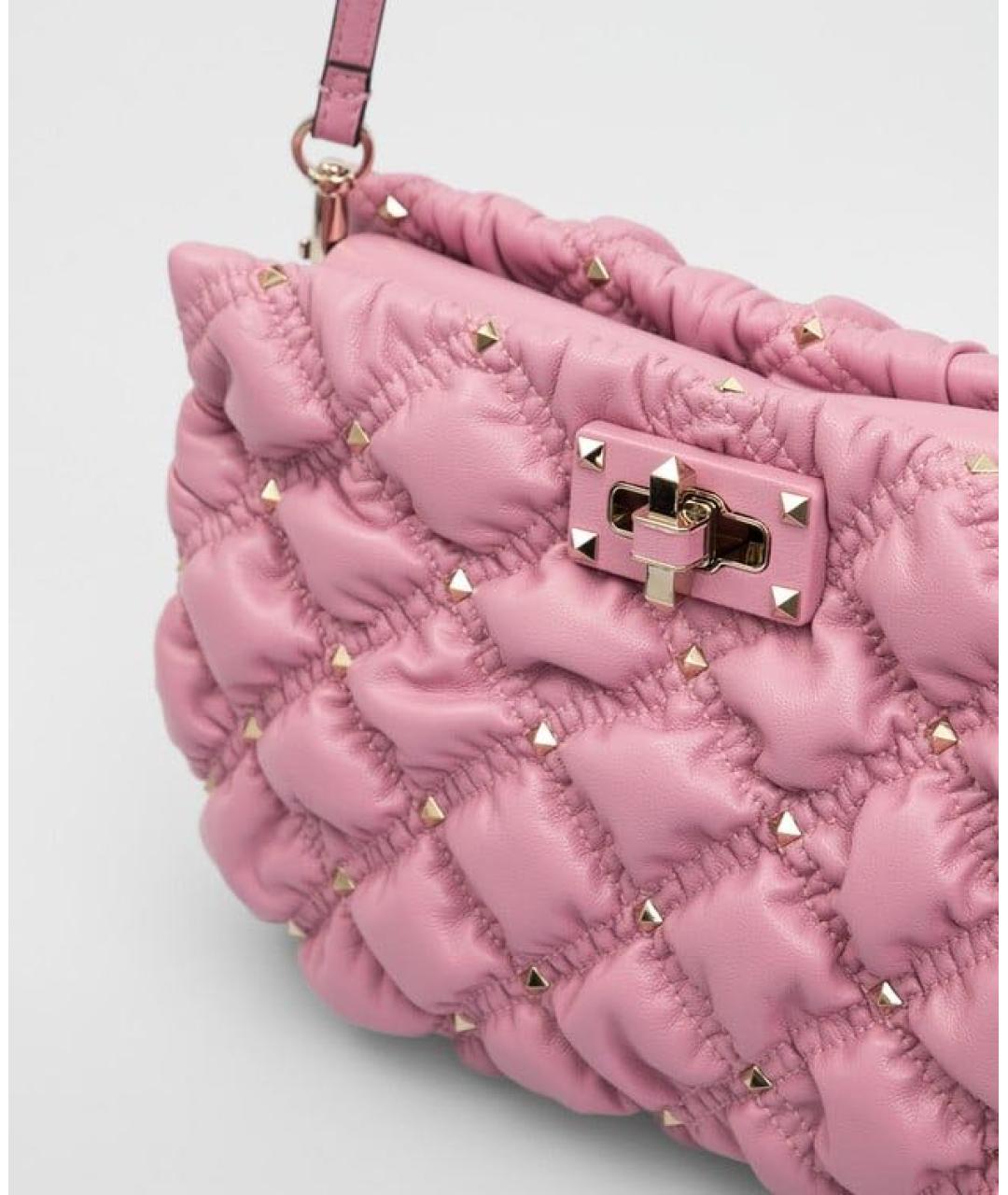 VALENTINO Розовая кожаная сумка через плечо, фото 2