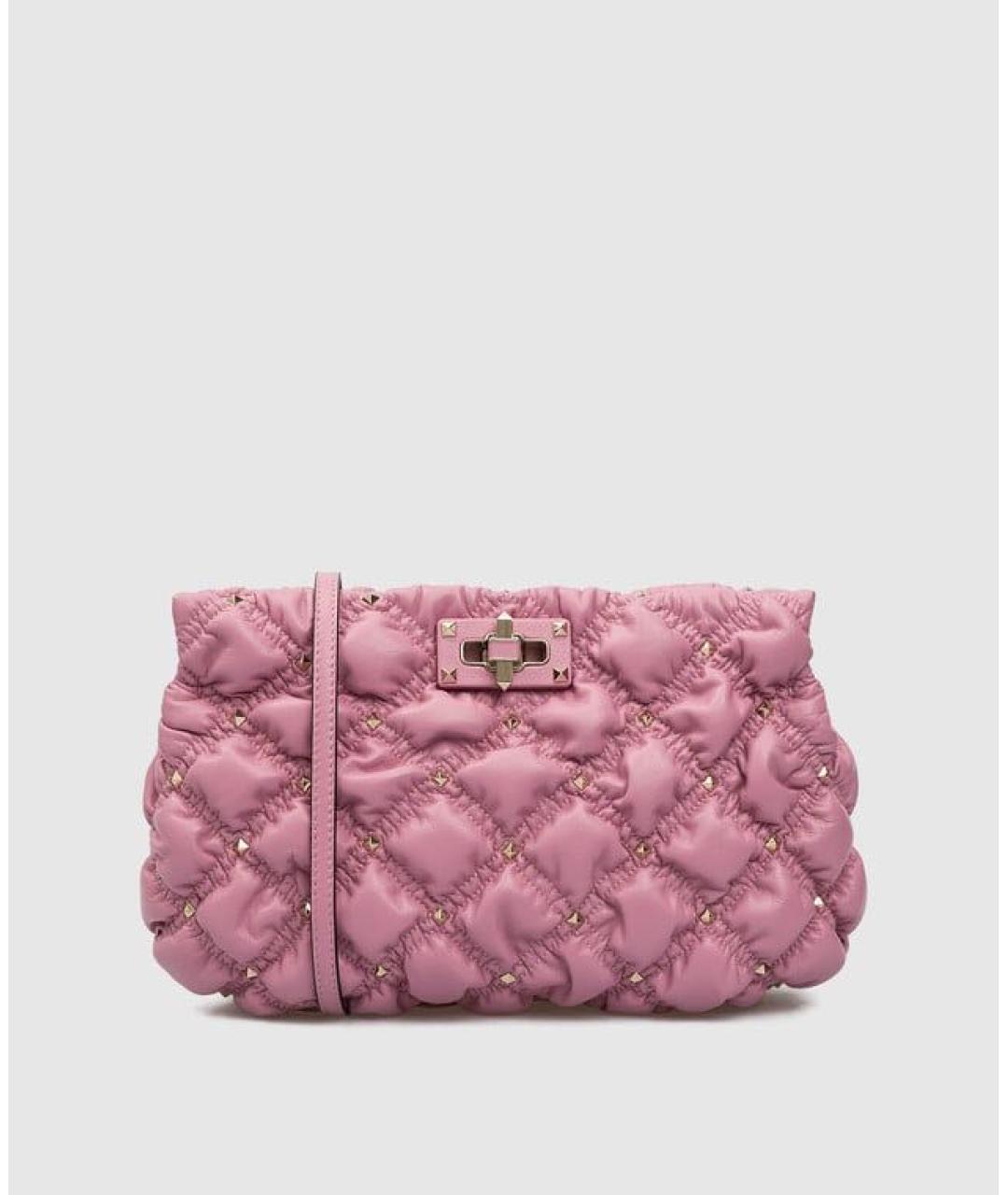 VALENTINO Розовая кожаная сумка через плечо, фото 6