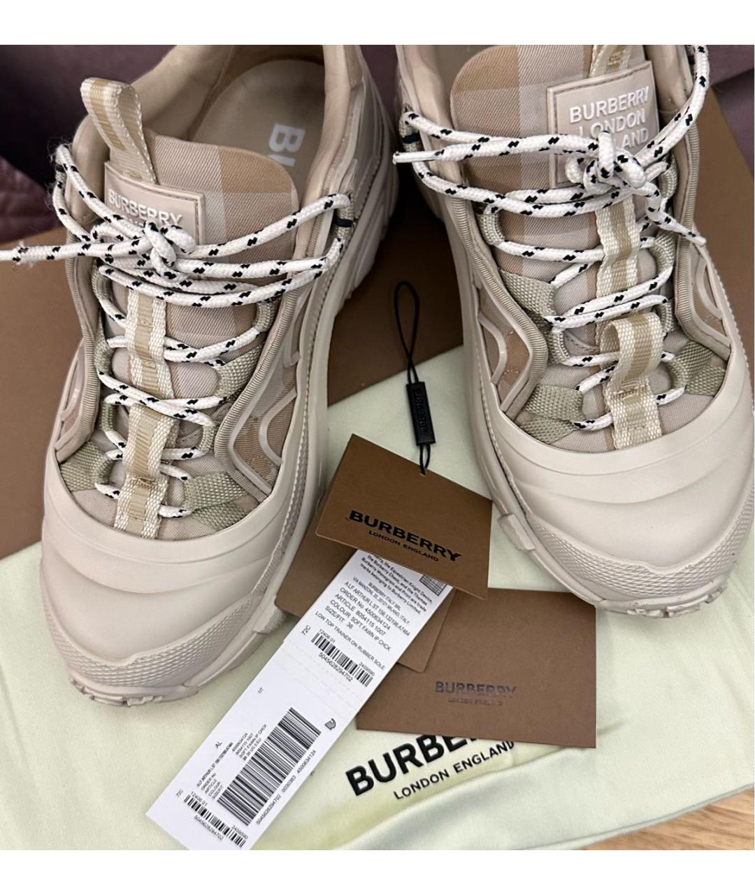 BURBERRY Бежевые кроссовки, фото 6