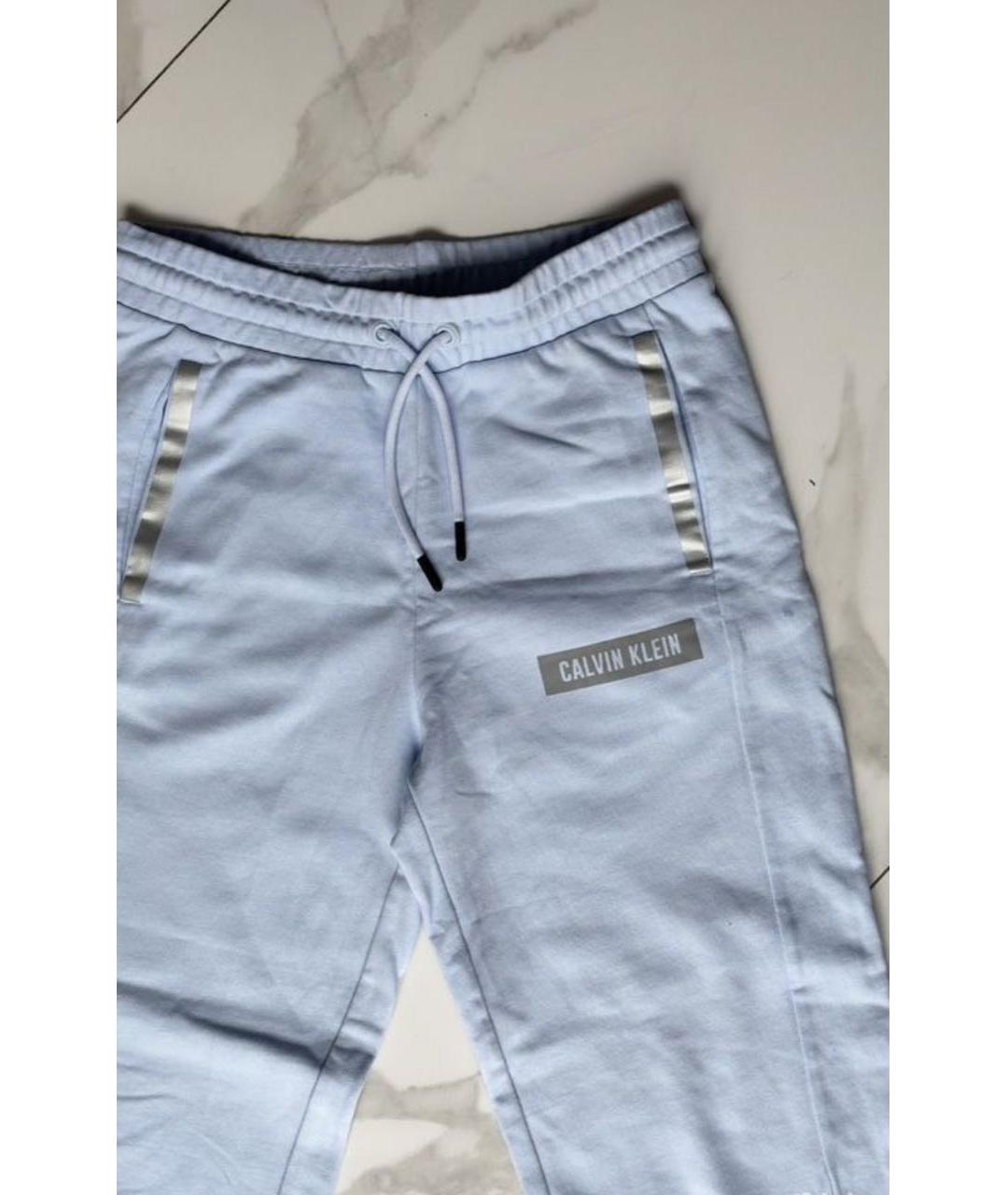 CALVIN KLEIN Голубые хлопковые спортивные брюки и шорты, фото 2
