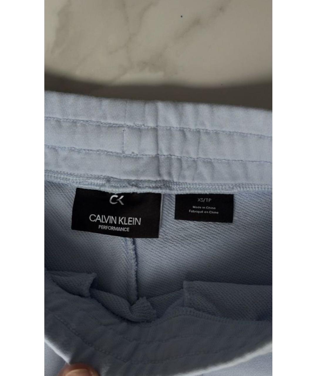 CALVIN KLEIN Голубые хлопковые спортивные брюки и шорты, фото 3