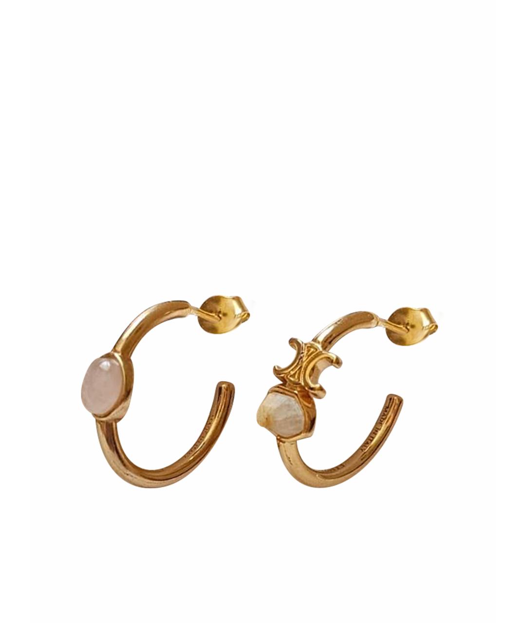 CELINE Золотые металлические серьги, фото 1