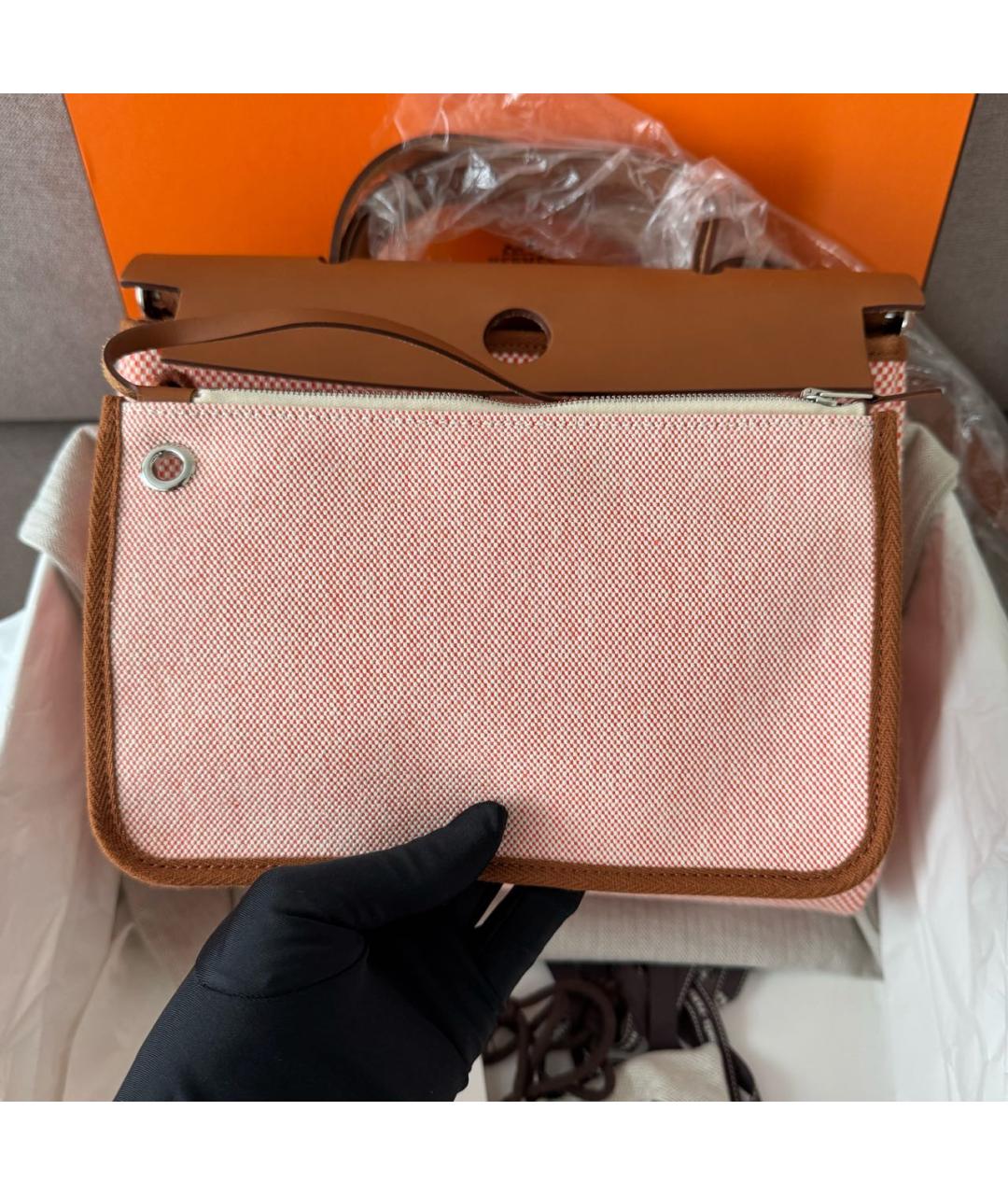 HERMES Бежевая сумка с короткими ручками, фото 5