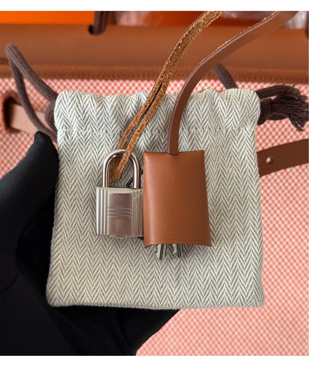 HERMES Бежевая сумка с короткими ручками, фото 8