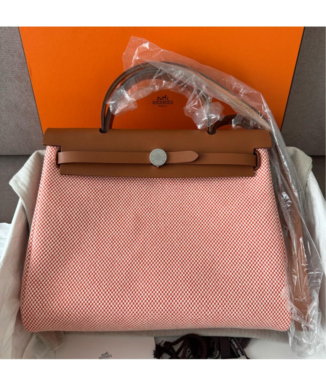 HERMES Бежевая сумка с короткими ручками, фото 2