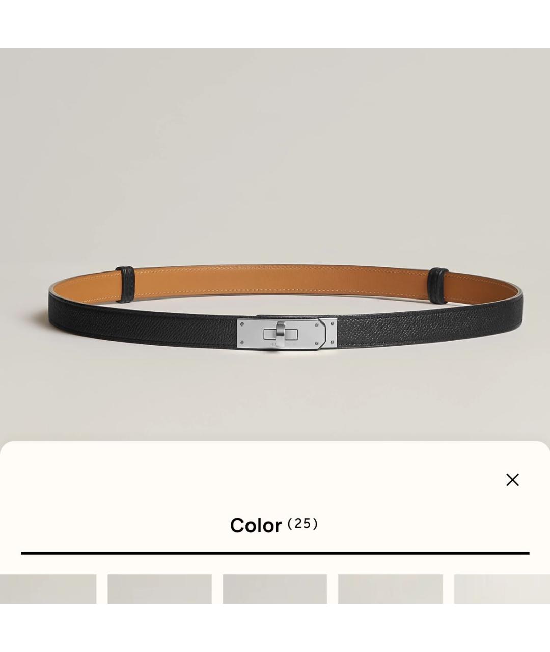 HERMES Черный кожаный ремень, фото 3