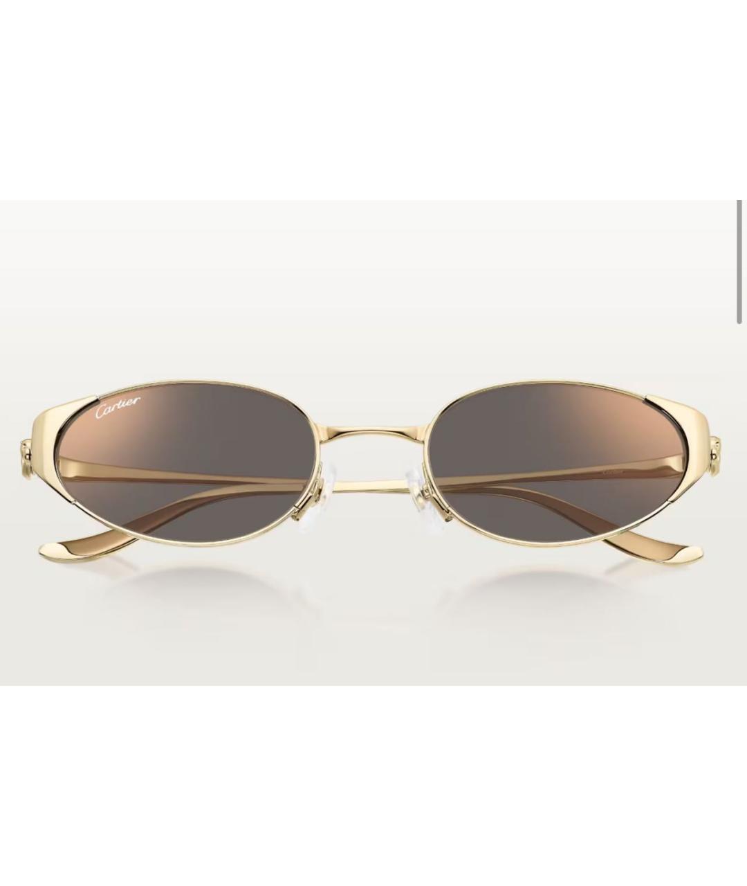CARTIER Золотые металлические солнцезащитные очки, фото 5