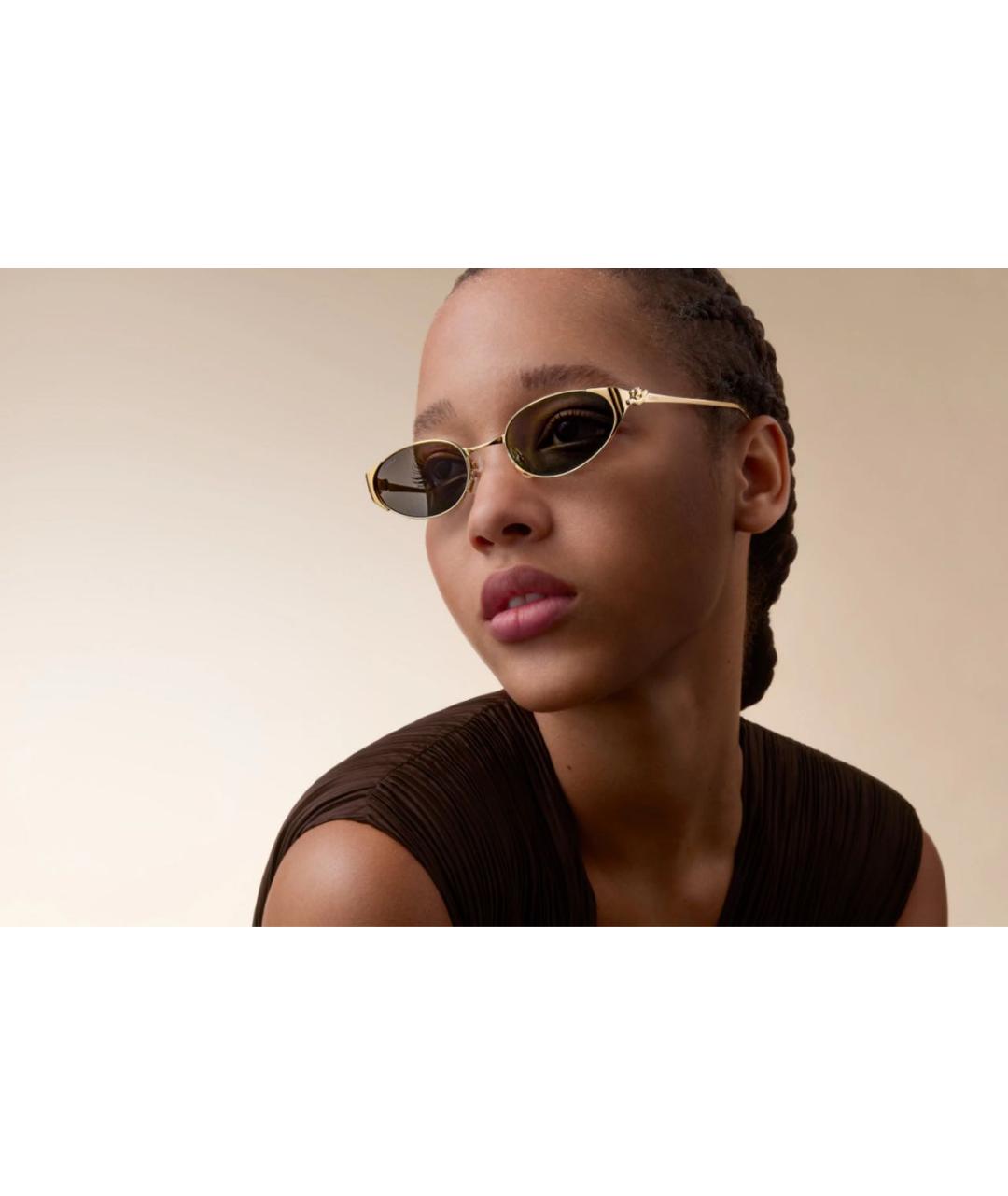 CARTIER Золотые металлические солнцезащитные очки, фото 4
