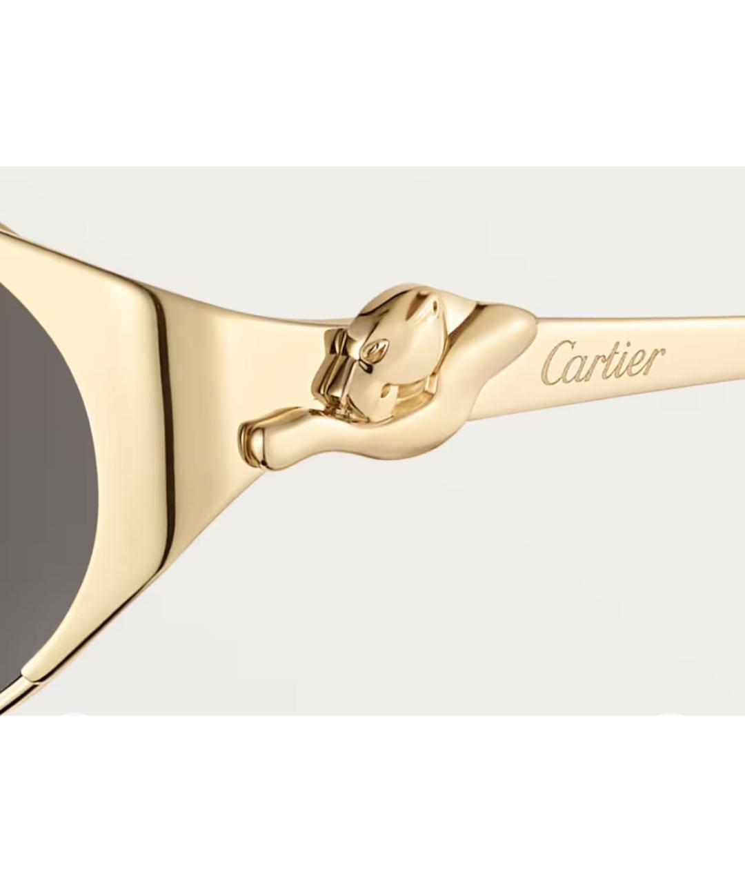 CARTIER Золотые металлические солнцезащитные очки, фото 3