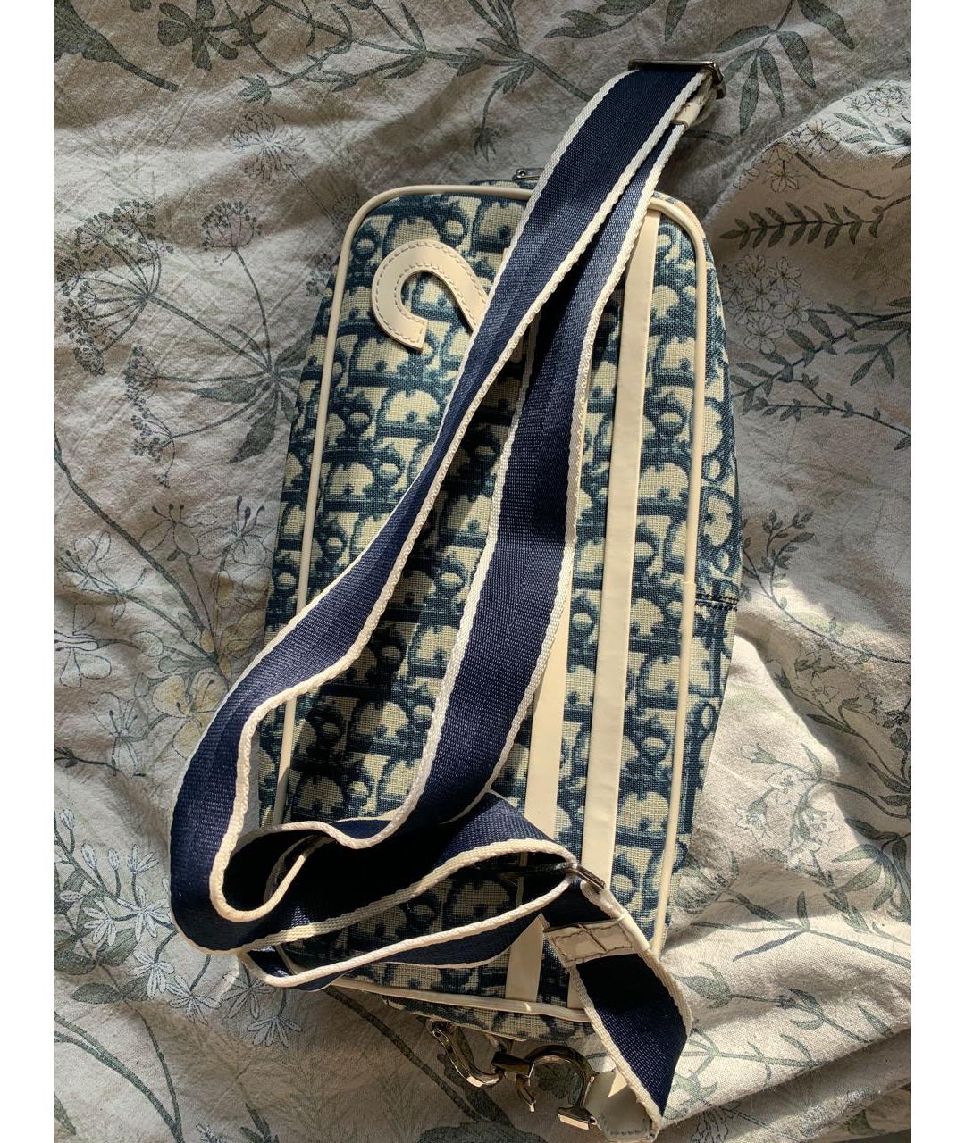 CHRISTIAN DIOR Синяя жаккардовая сумка через плечо, фото 3
