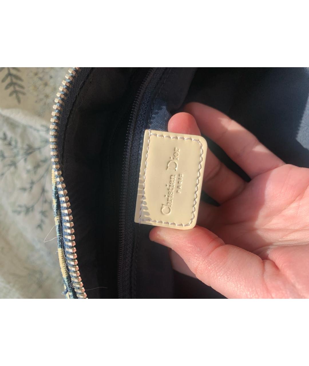 CHRISTIAN DIOR Синяя жаккардовая сумка через плечо, фото 5