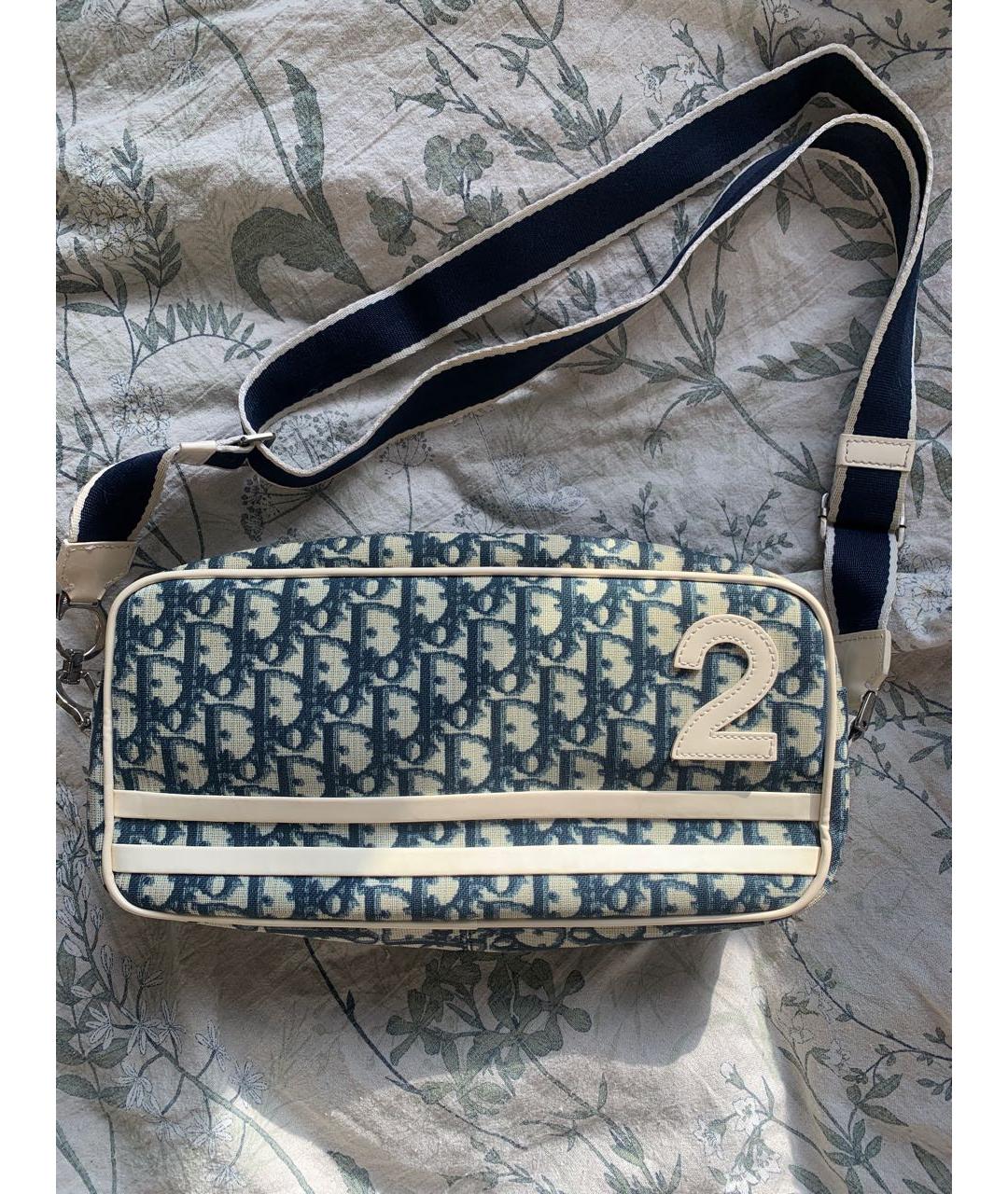 CHRISTIAN DIOR Синяя жаккардовая сумка через плечо, фото 9