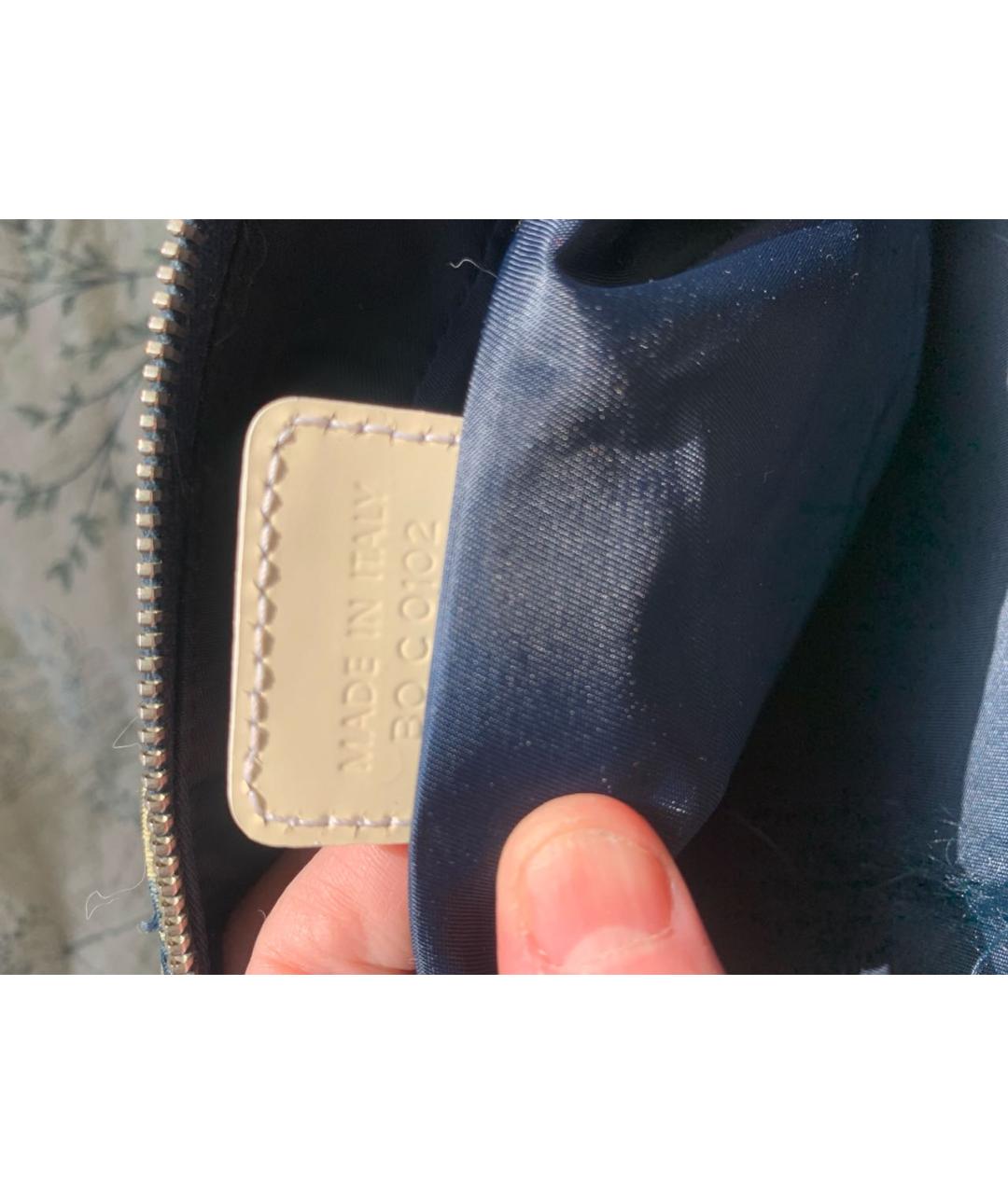 CHRISTIAN DIOR Синяя жаккардовая сумка через плечо, фото 6