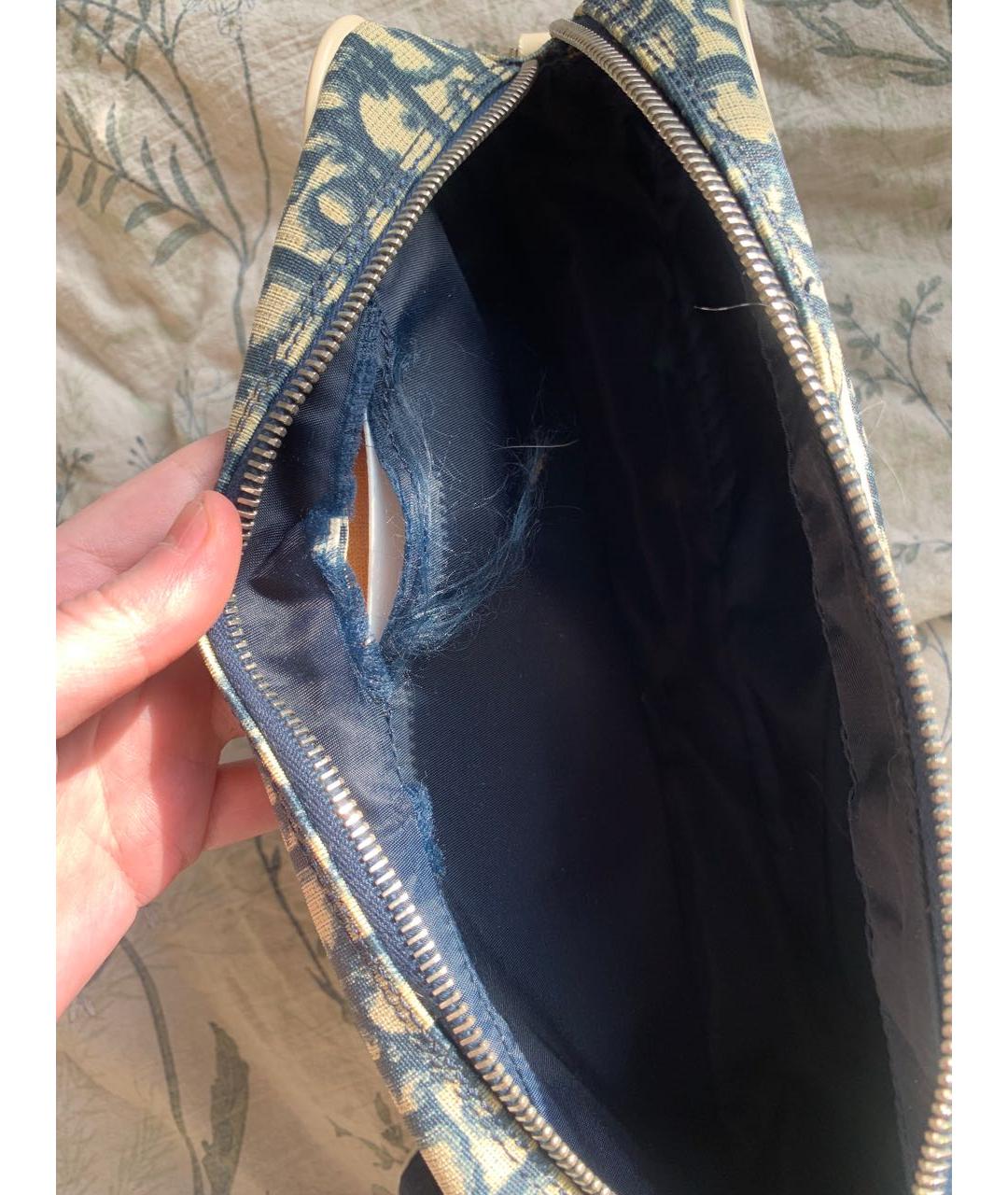 CHRISTIAN DIOR Синяя жаккардовая сумка через плечо, фото 4