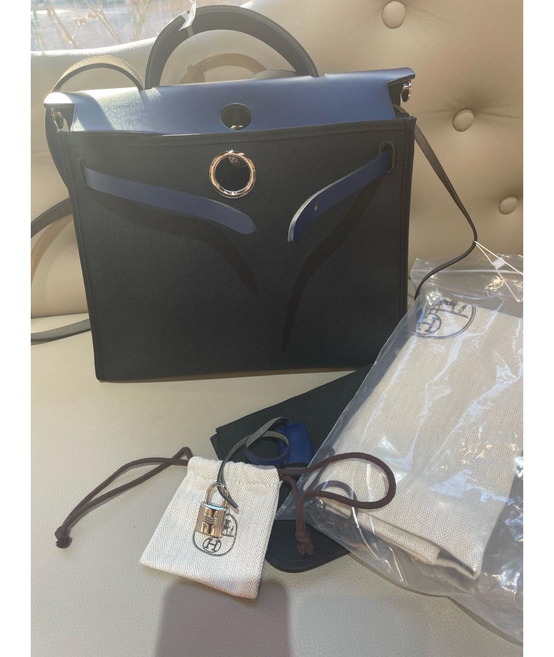 HERMES Темно-синяя деним сумка через плечо, фото 7