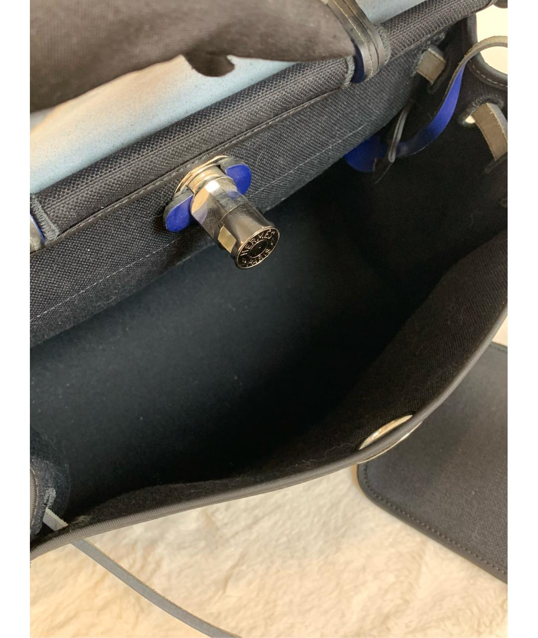 HERMES Темно-синяя деним сумка через плечо, фото 5