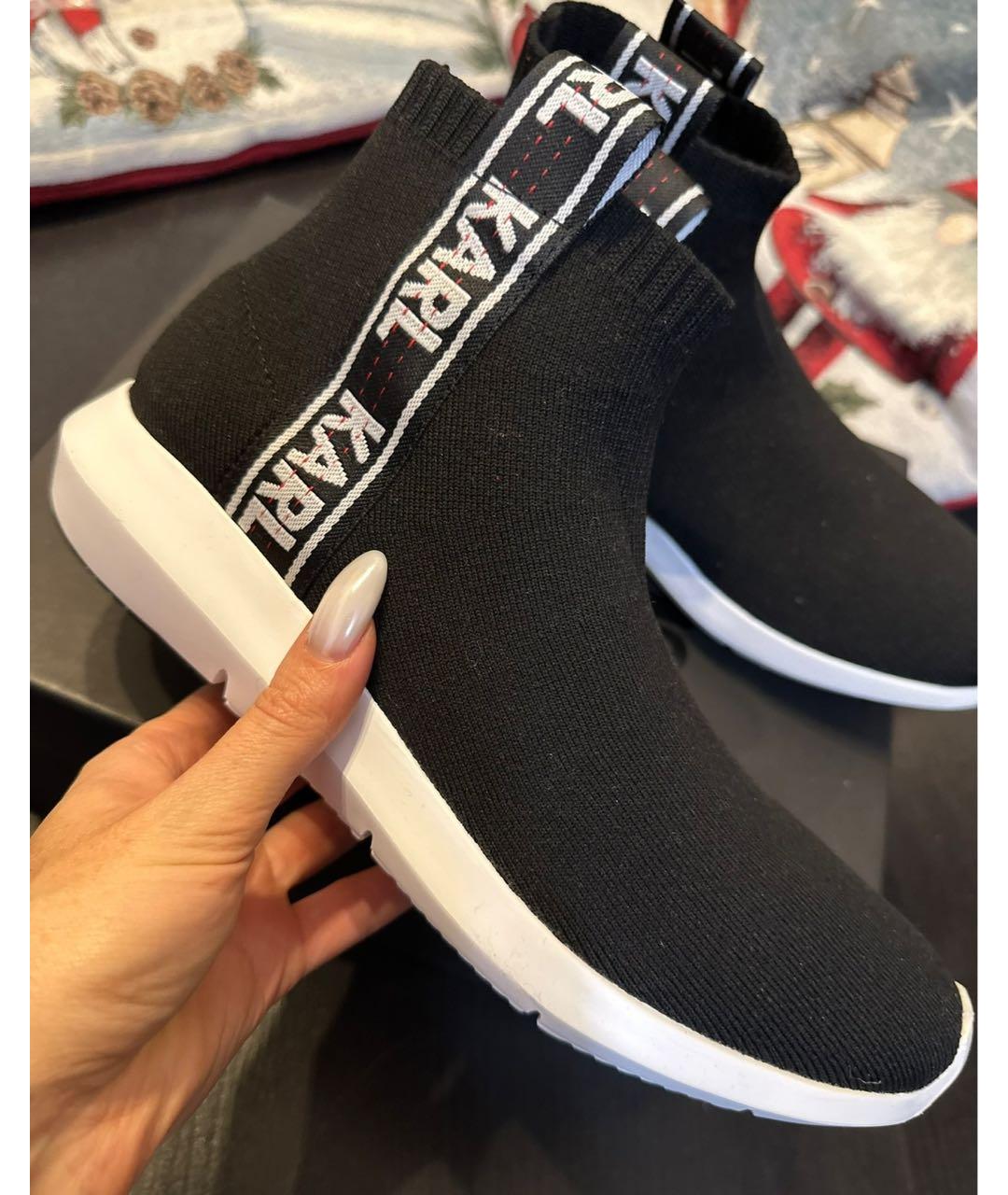 KARL LAGERFELD Черные текстильные ботинки, фото 5