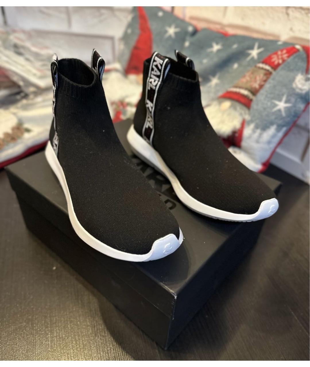 KARL LAGERFELD Черные текстильные ботинки, фото 2