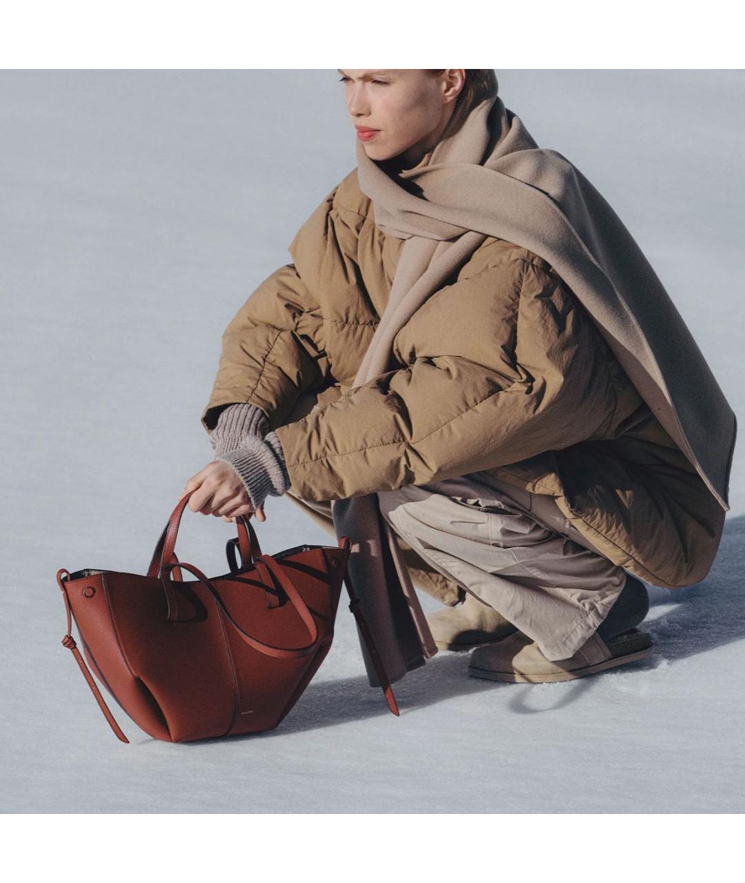 POLENE Кожаная сумка тоут, фото 3