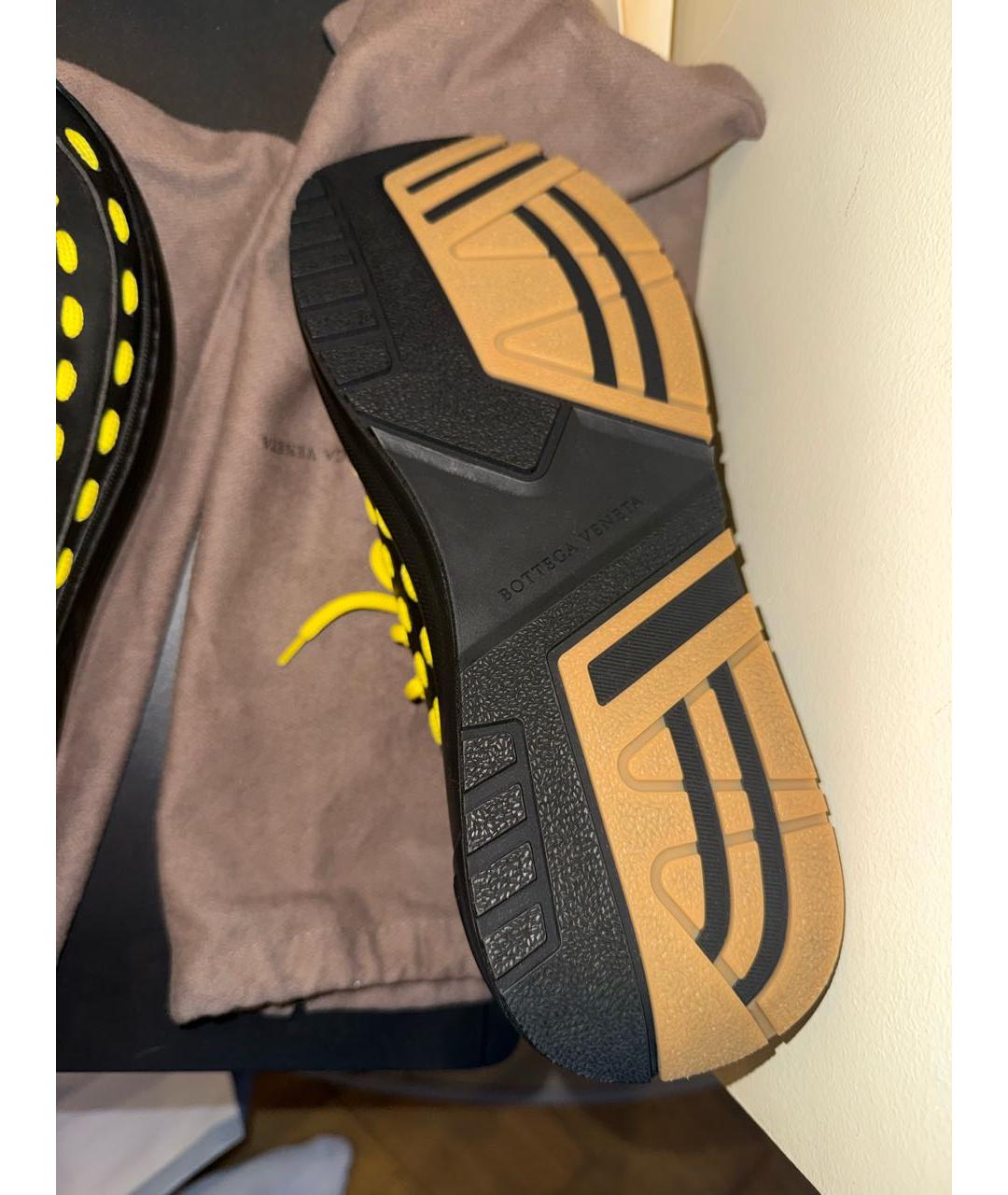 BOTTEGA VENETA Черные кожаные низкие кроссовки / кеды, фото 6