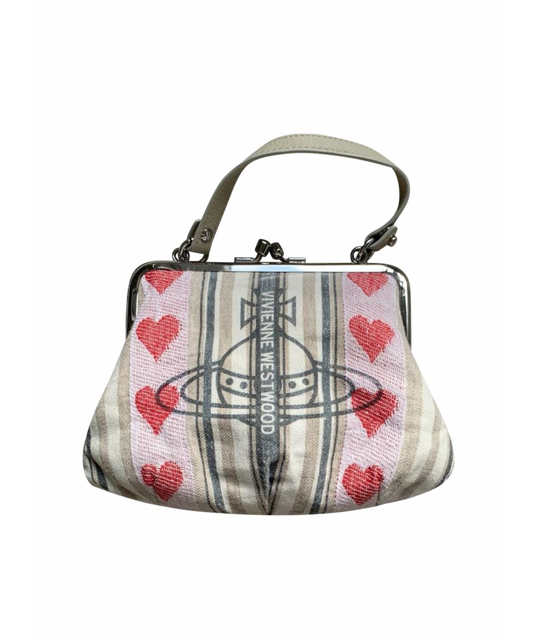 VIVIENNE WESTWOOD Коралловая льняная сумка через плечо, фото 1