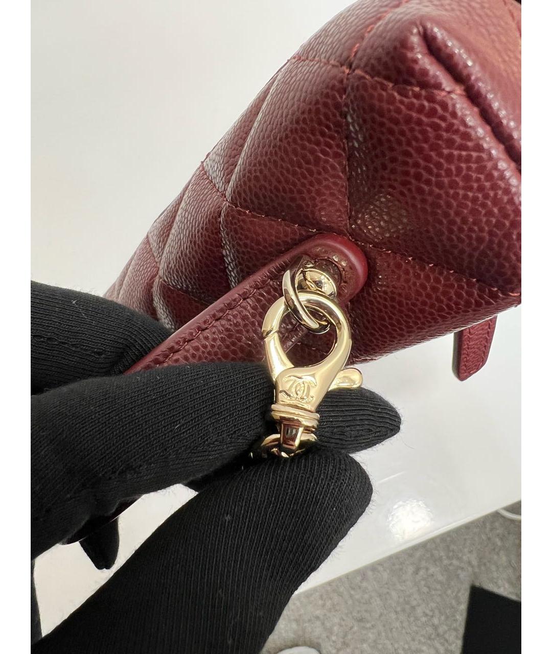 CHANEL Бордовая кожаная сумка через плечо, фото 6