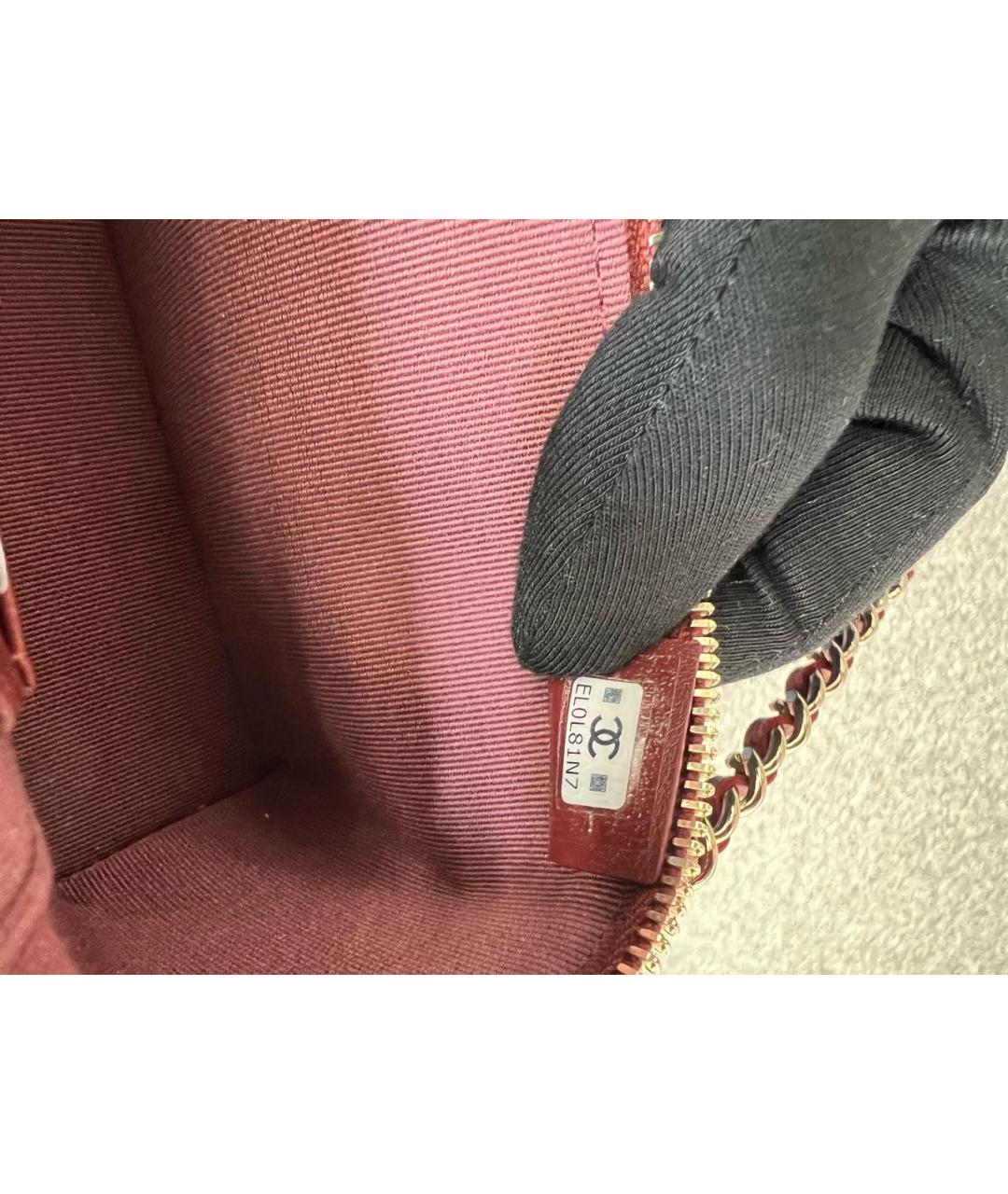 CHANEL Бордовая кожаная сумка через плечо, фото 5