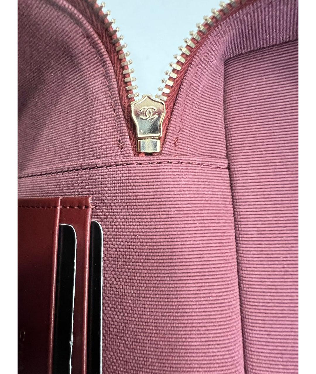 CHANEL Бордовая кожаная сумка через плечо, фото 4
