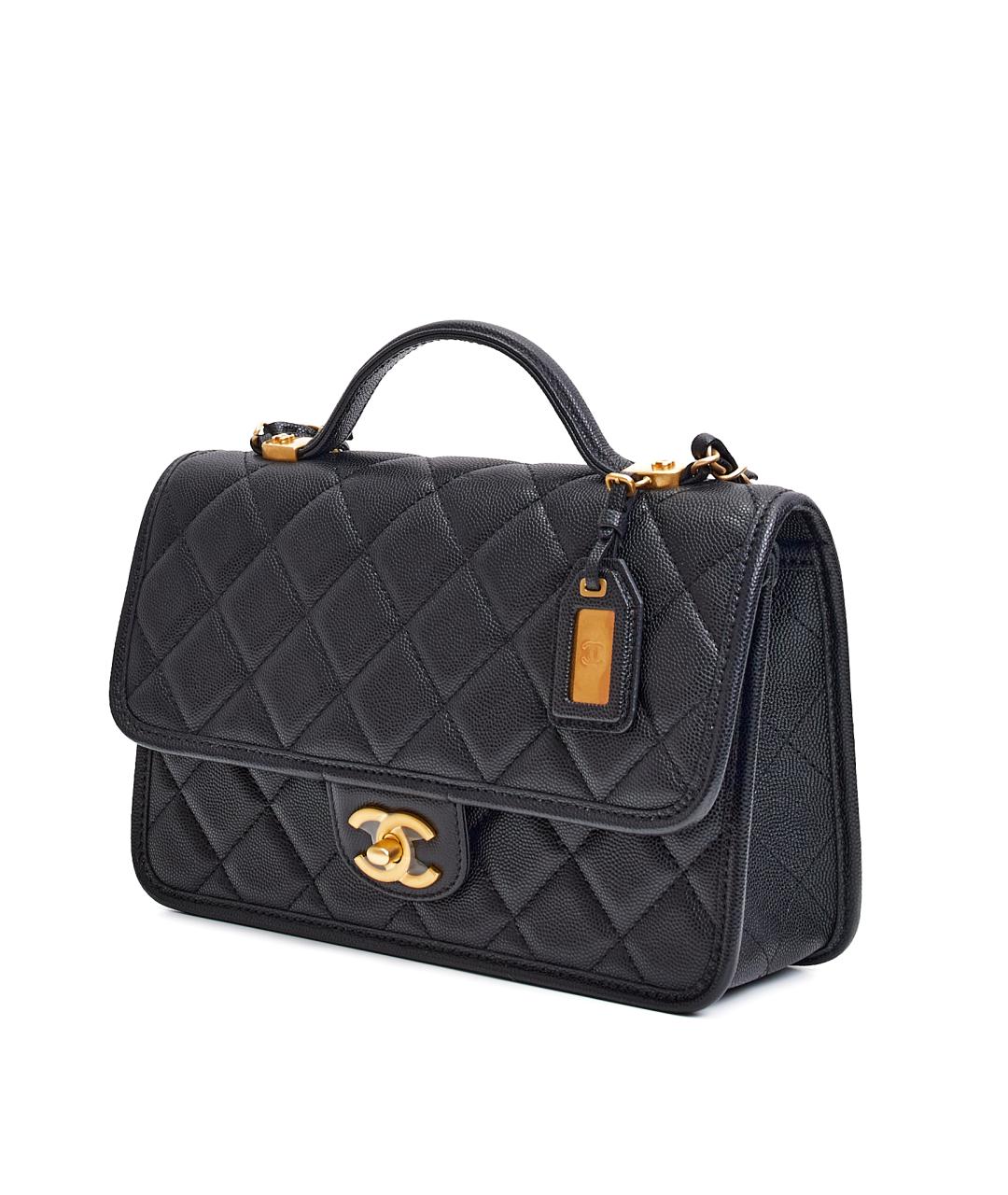 CHANEL Черная кожаная сумка через плечо, фото 2