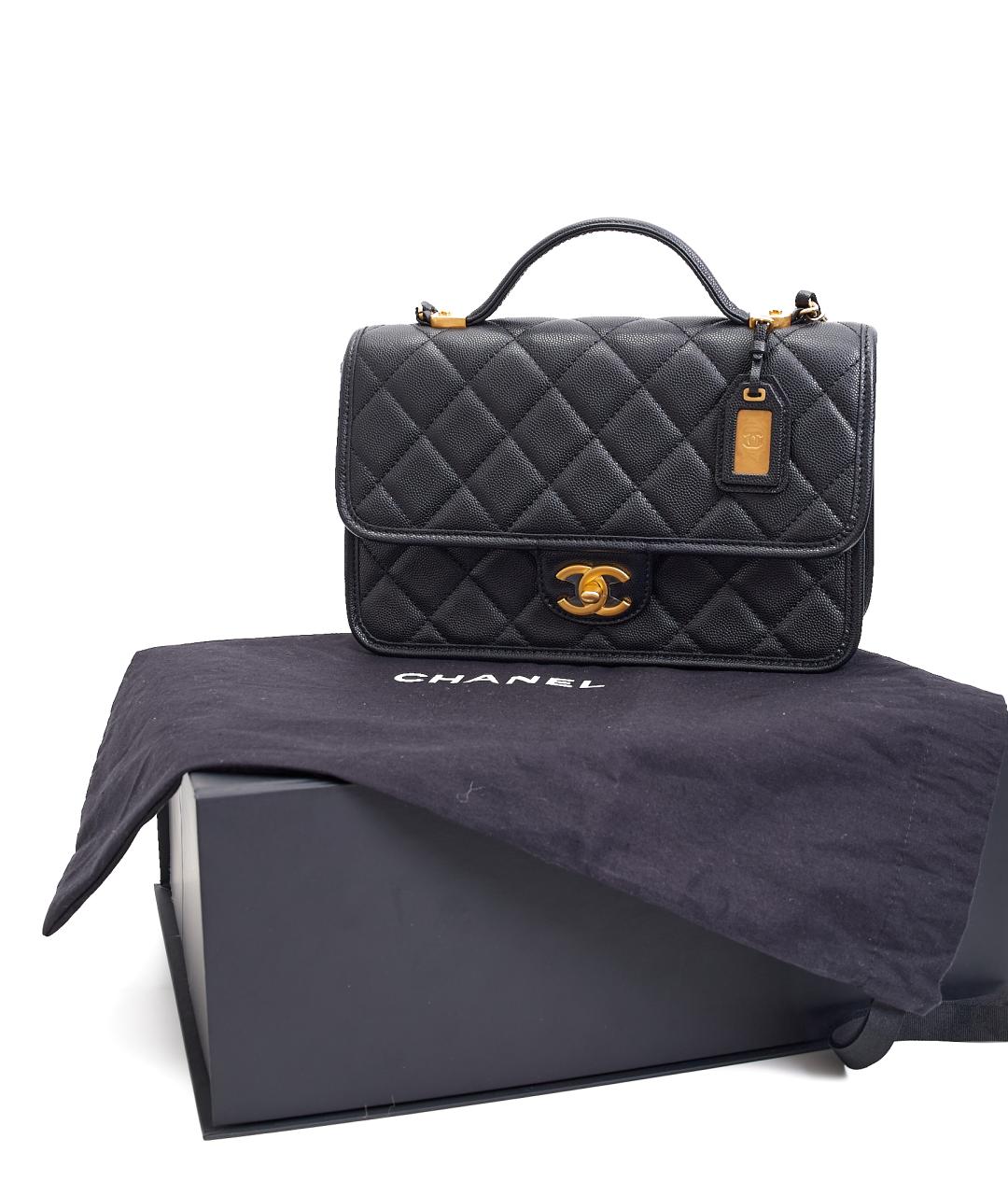 CHANEL Черная кожаная сумка через плечо, фото 9